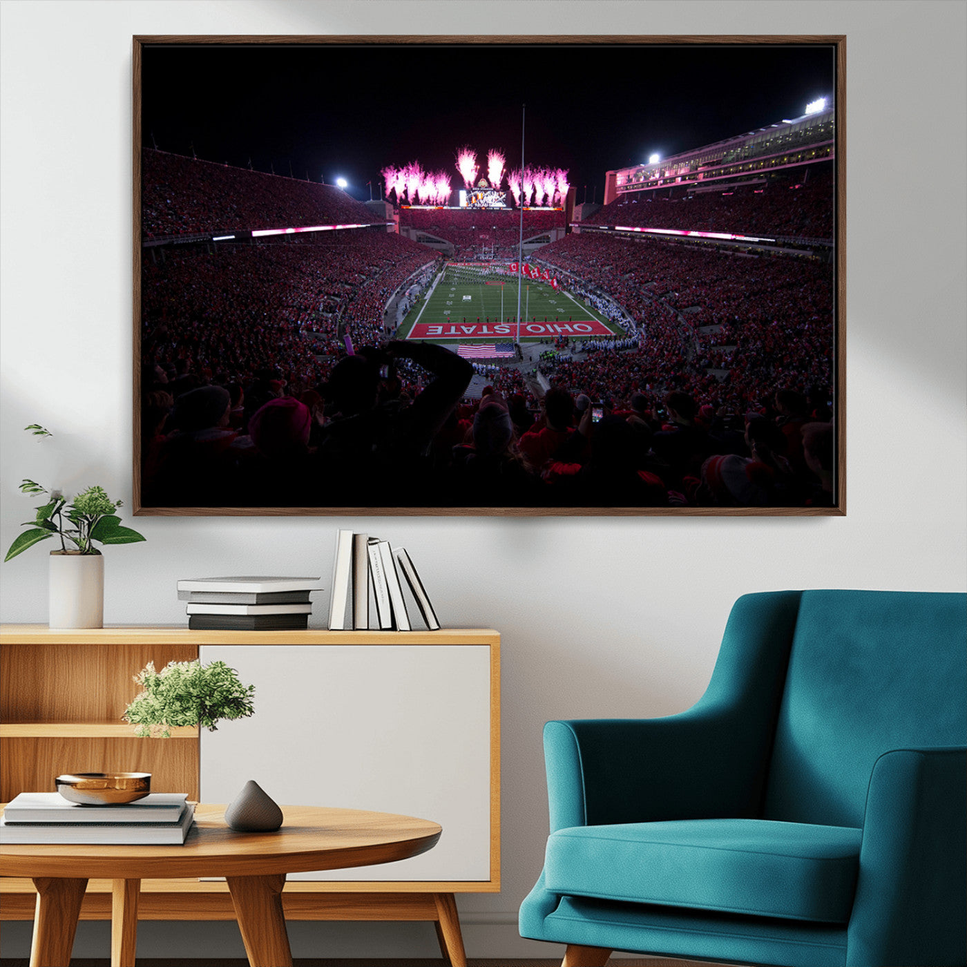 MGV-FC-36X24 - Ohio State University Buckeyes Football Team Print - Columbus Ohio Stadium Wall Art Canvas Print