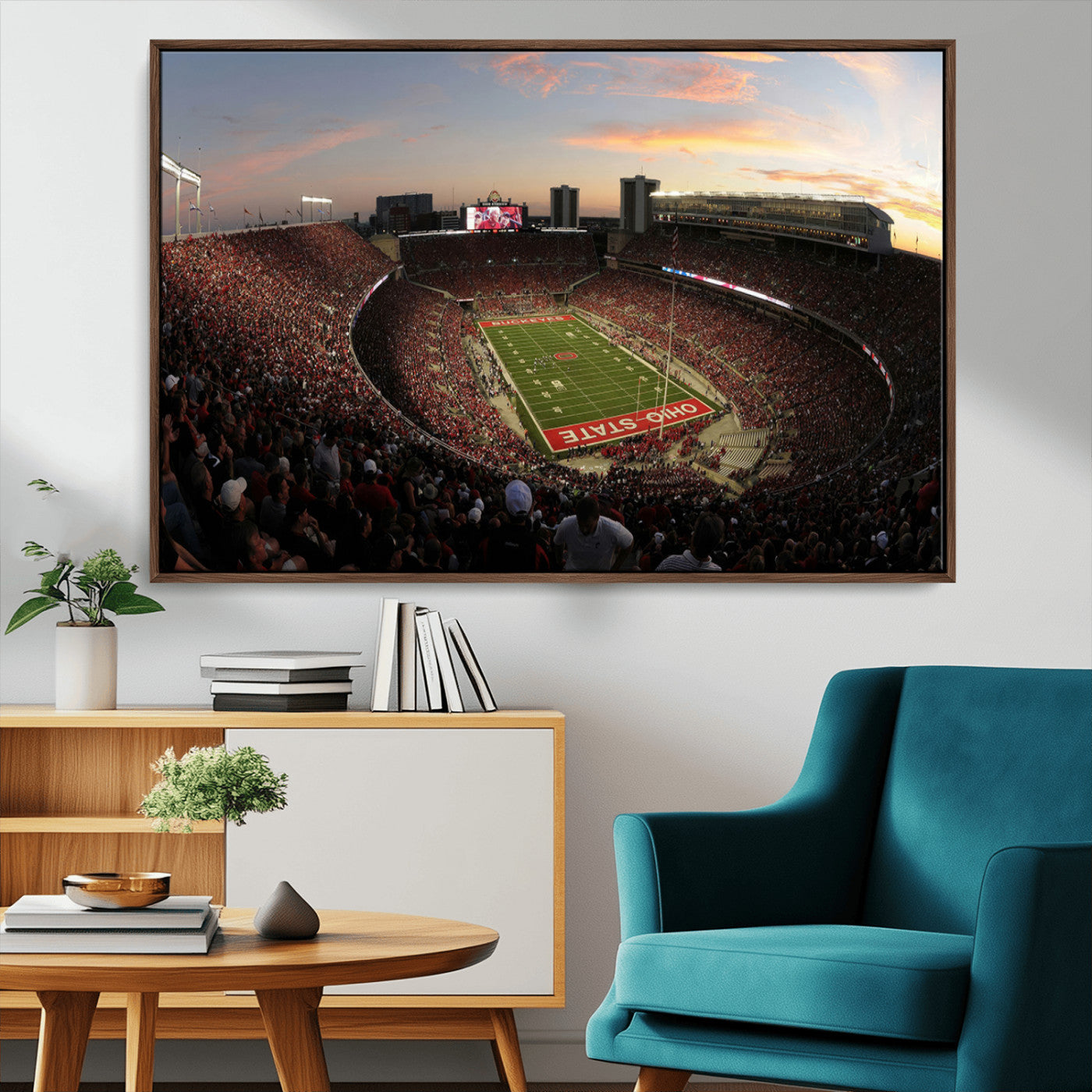 MGV-FC-36X24 - Ohio State University Buckeyes Football Team Print - Columbus Ohio Stadium Wall Art Canvas Print