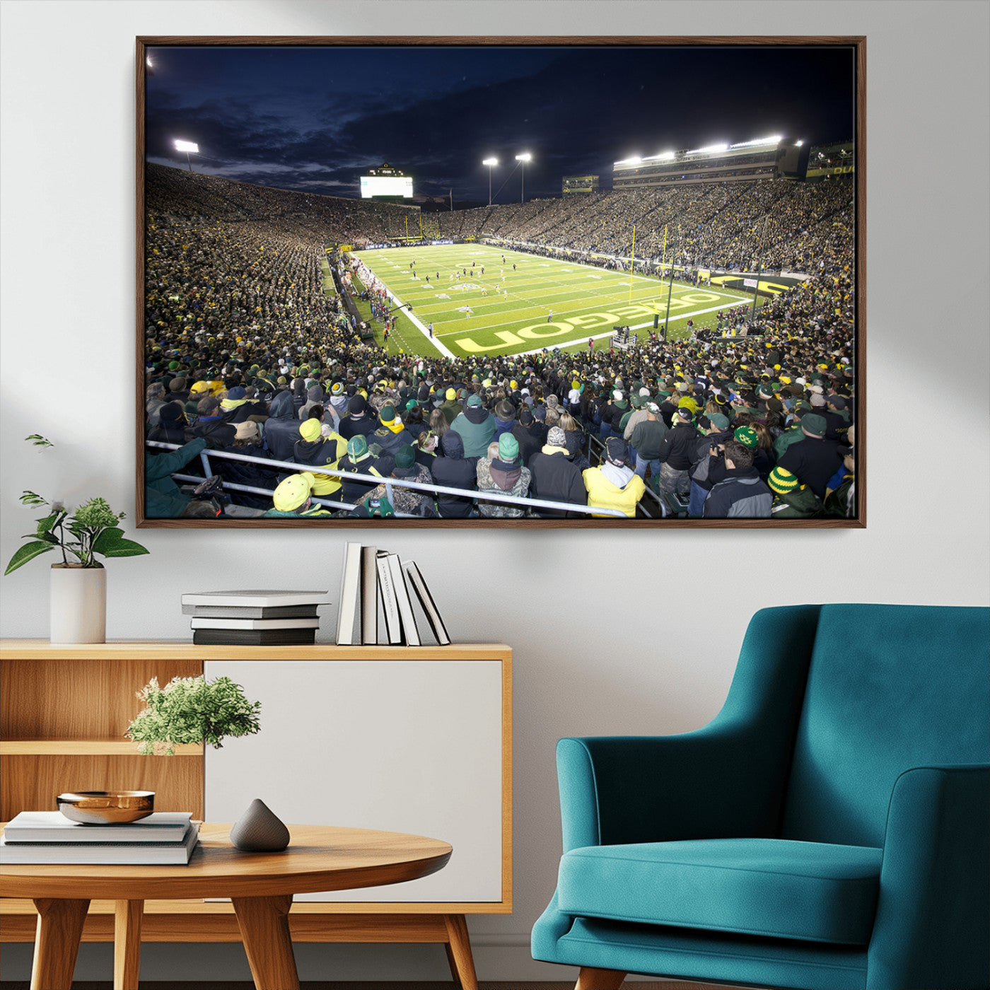 MGV-FC-36X24 - University of Oregon Ducks Football Team Print - Eugene Autzen Stadium Wall Art Canvas Print