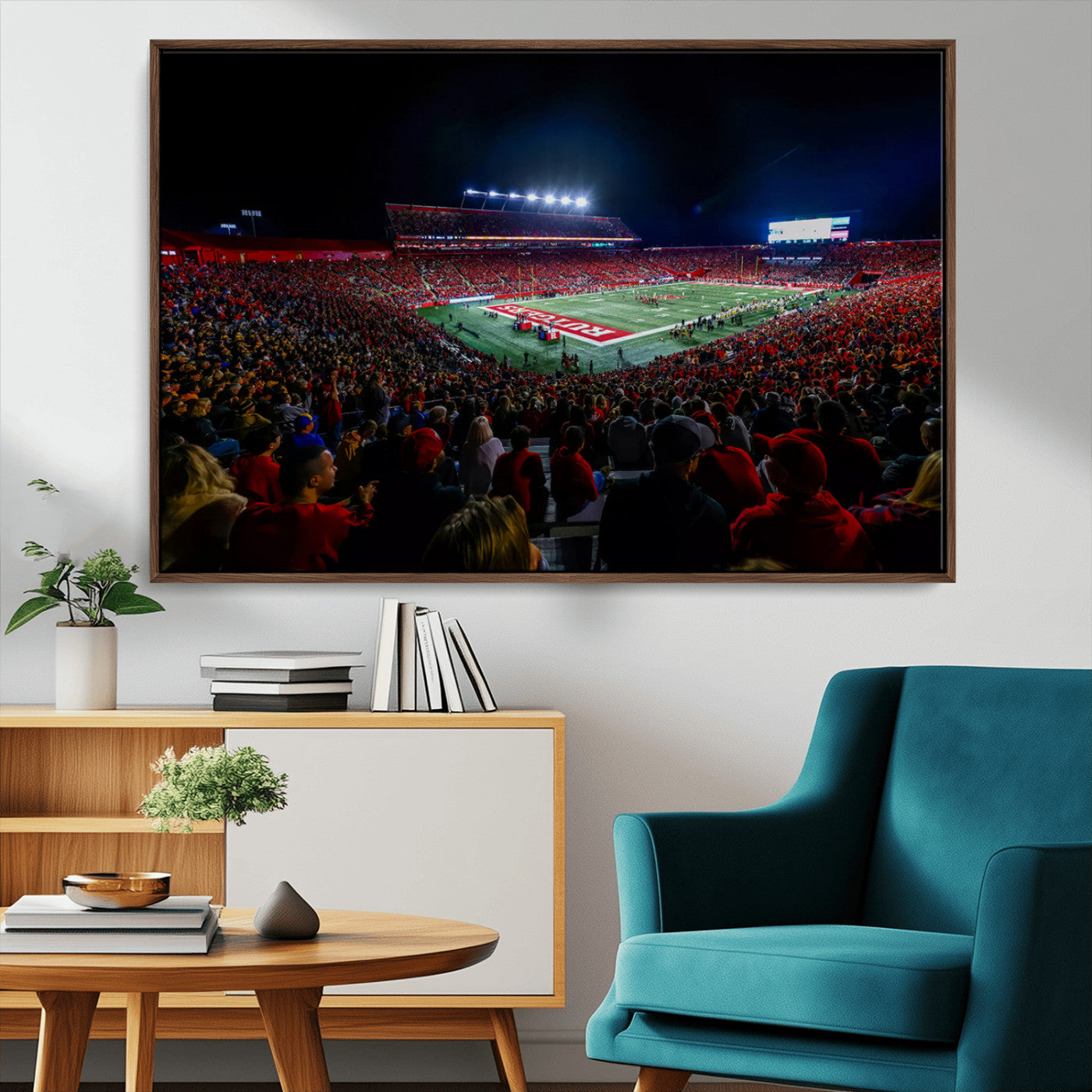 MGV-FC-36X24 - Rutgers Scarlet Knights Football Team Print - SHI Stadium, Piscataway Wall Art Canvas Print