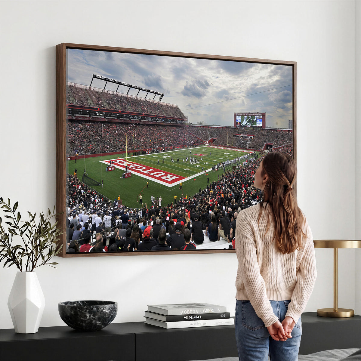 66777-MGV-CV-36X24 - Rutgers Scarlet Knights Football Team Print, SHI Stadium