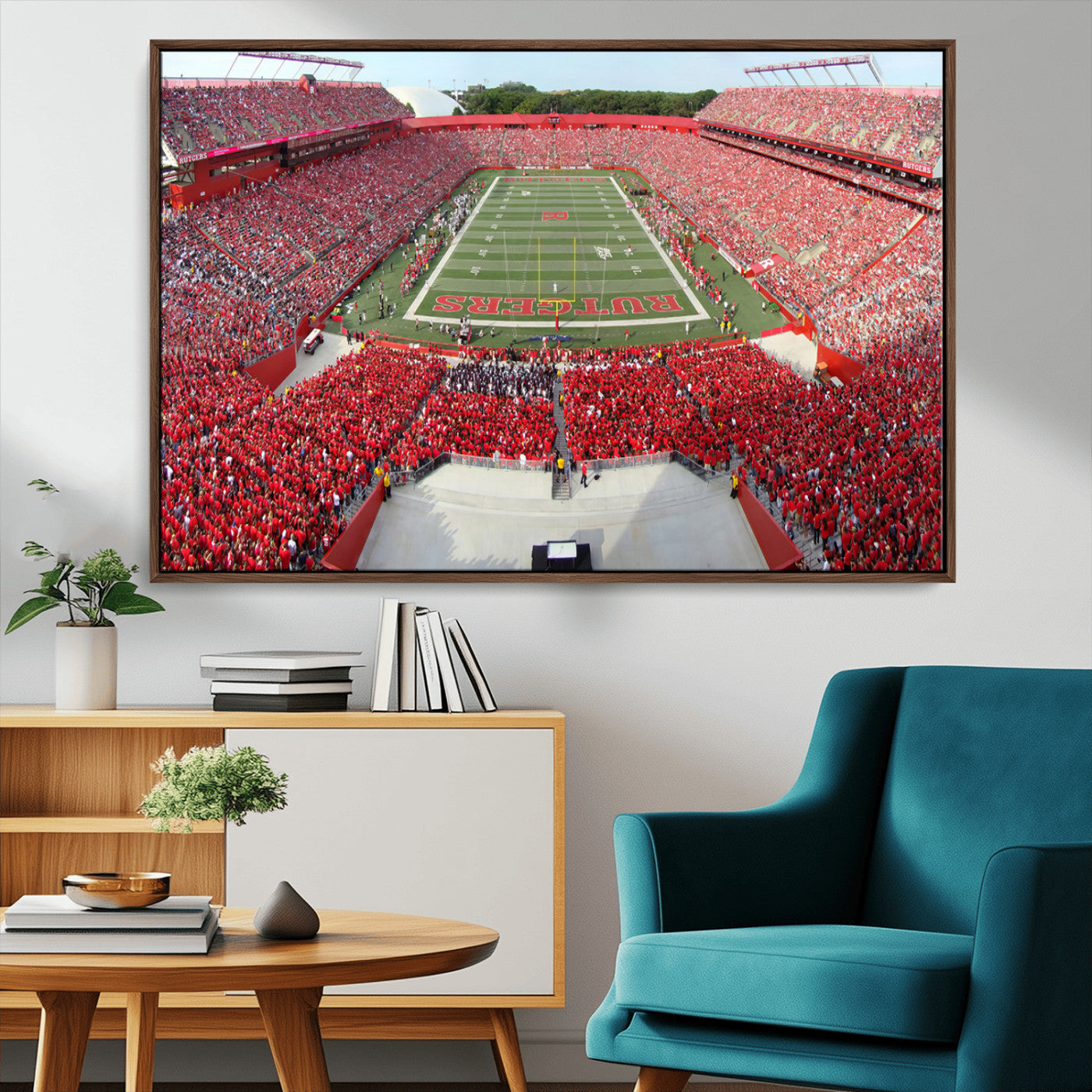 MGV-FC-36X24 - Rutgers Scarlet Knights Football Team Print - Piscataway SHI Stadium Wall Art Canvas Print