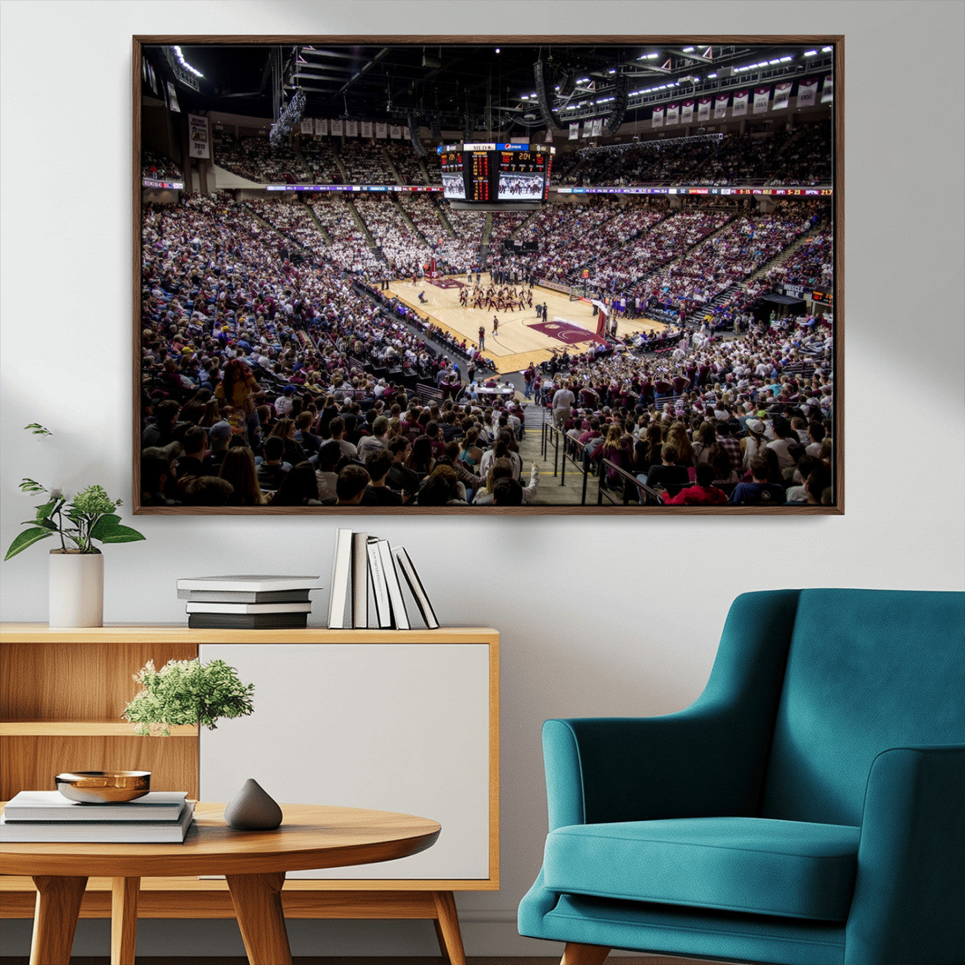 MGV-FC-36X24 - University of Nebraska Cornhuskers Basketball Team Print - Lincoln Red Arena Wall Art Canvas Print