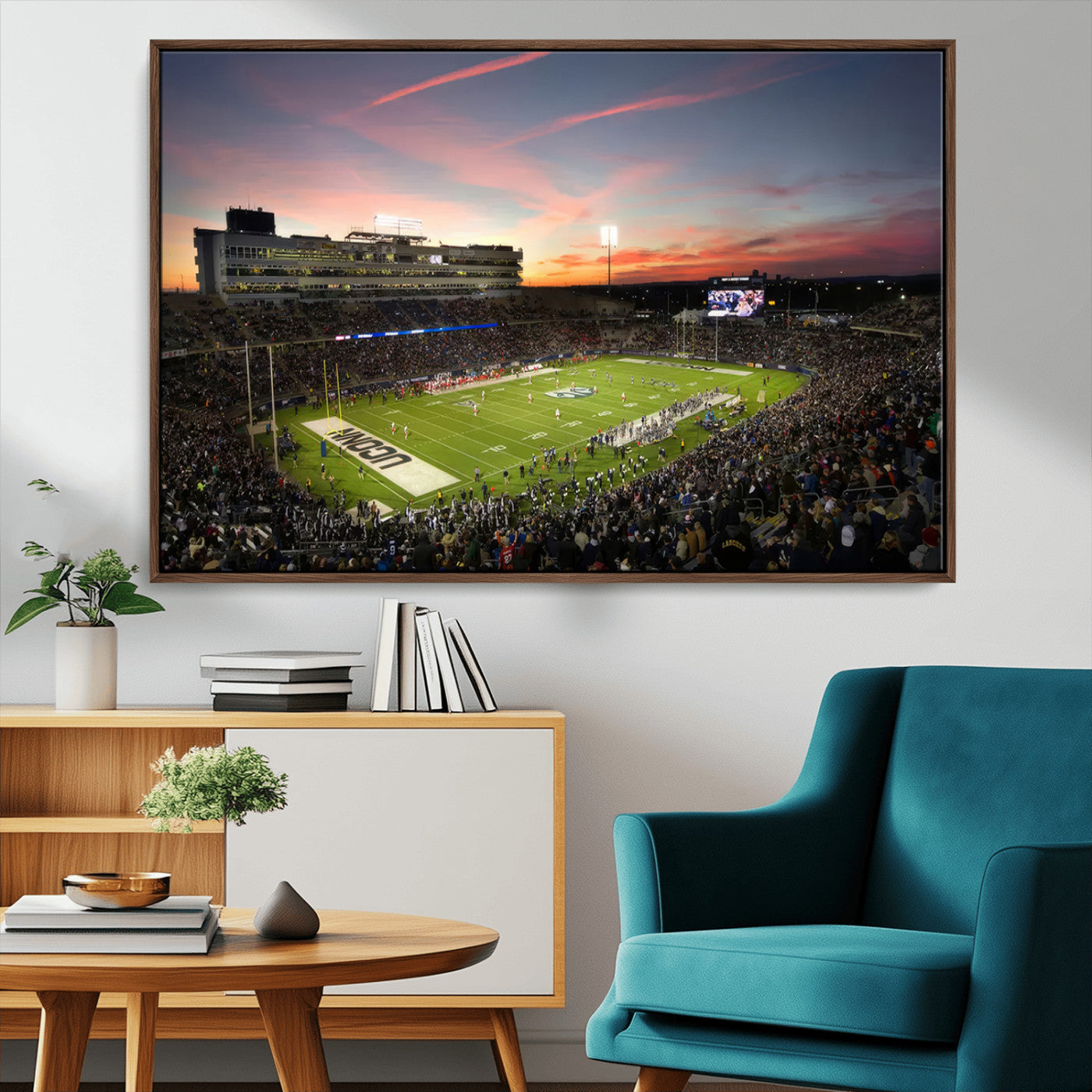 MGV-FC-36X24 - The University of Connecticut UCONN Huskies Football Team Print - East Hartford Pratt & Whitney