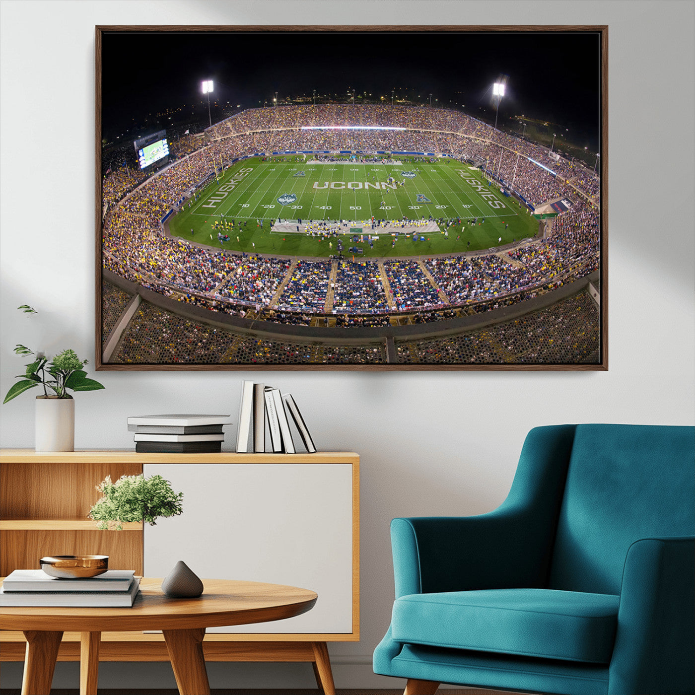 MGV-FC-36X24 - The University of Connecticut UCONN Huskies Football Team Print - East Hartford Pratt & Whitney