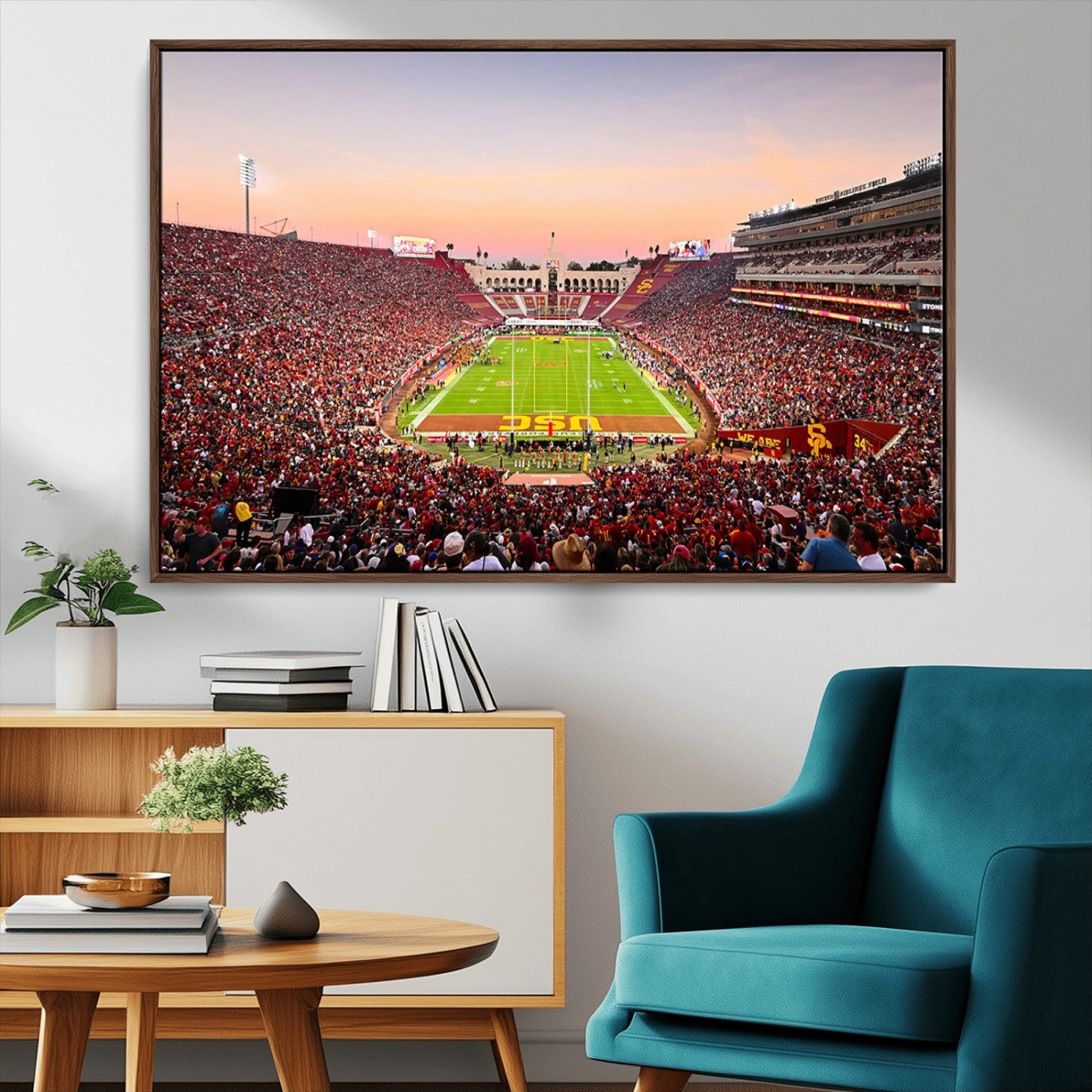 MGV-FC-36X24 - The University of Southern California USC Trojans Football Team Print - Los Angeles Memorial