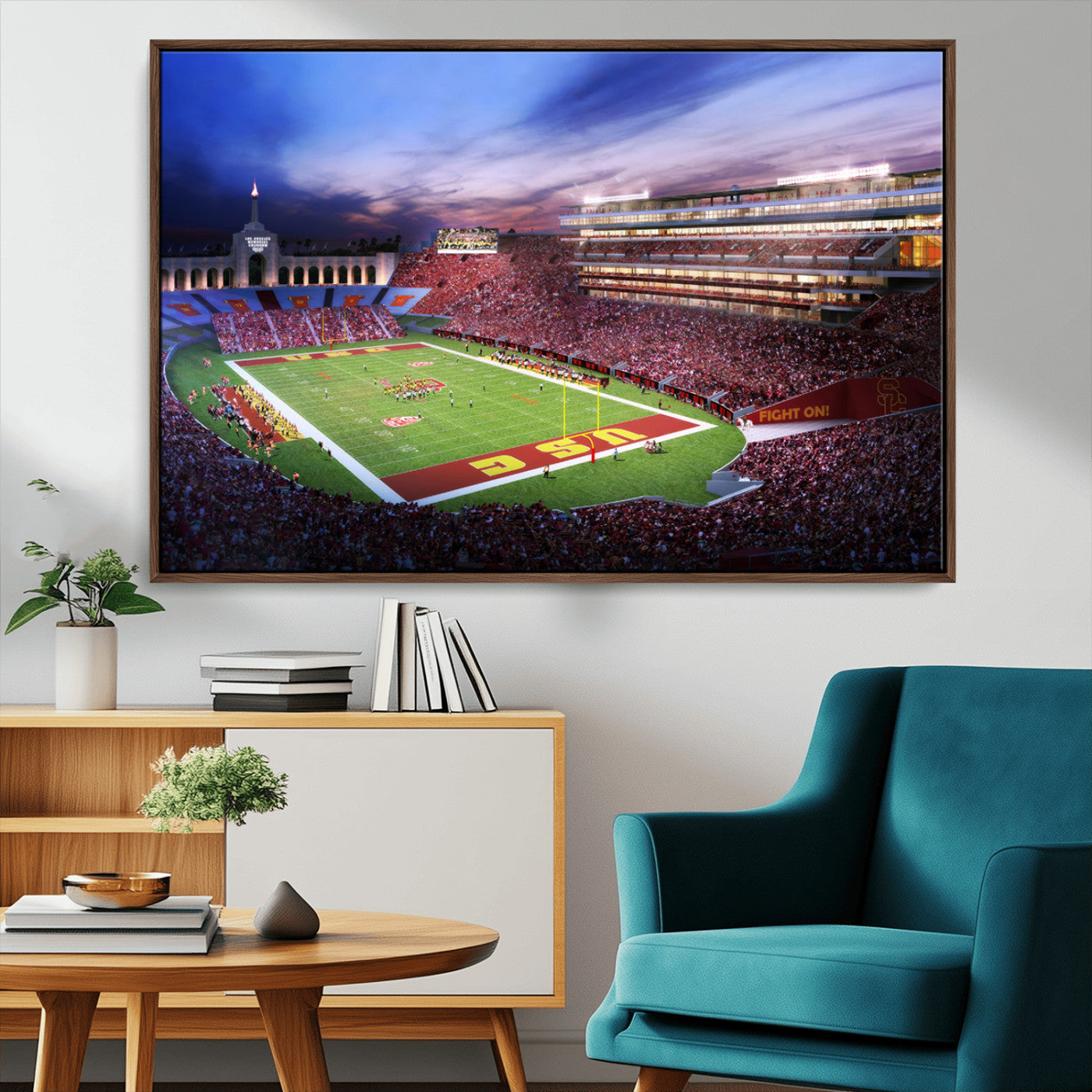 MGV-FC-36X24 - The University of Southern California USC Trojans Football Team Print - Los Angeles Memorial