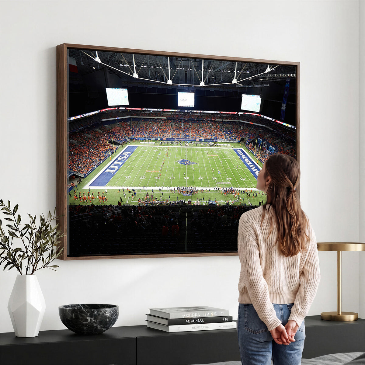 98617-MGV-CV-36X24 - The University of Texas at San Antonio Roadrunners Football Team Print, San Antonio Alamodome