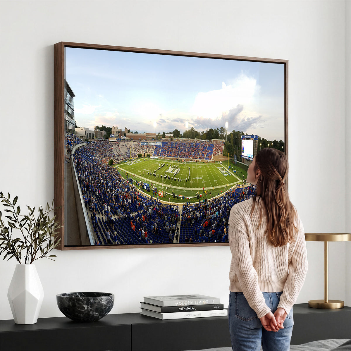 44850-MGV-CV-36X24 - The Duke University Blue Devils Football Team Print, Durham