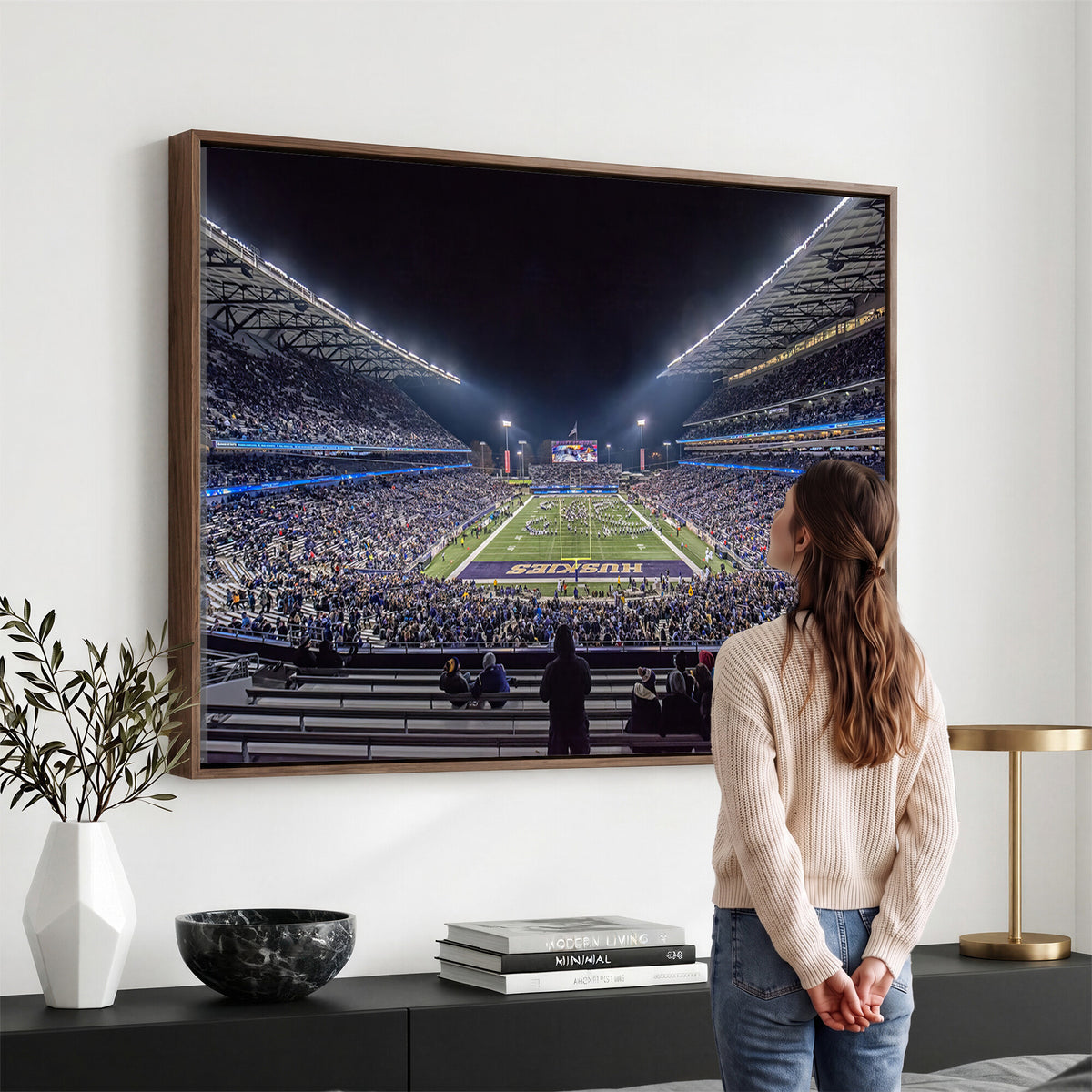 85780-MGV-CV-36X24 - The University of Washington Huskies Football Team Print, Extra Large Game Room Wall Decor