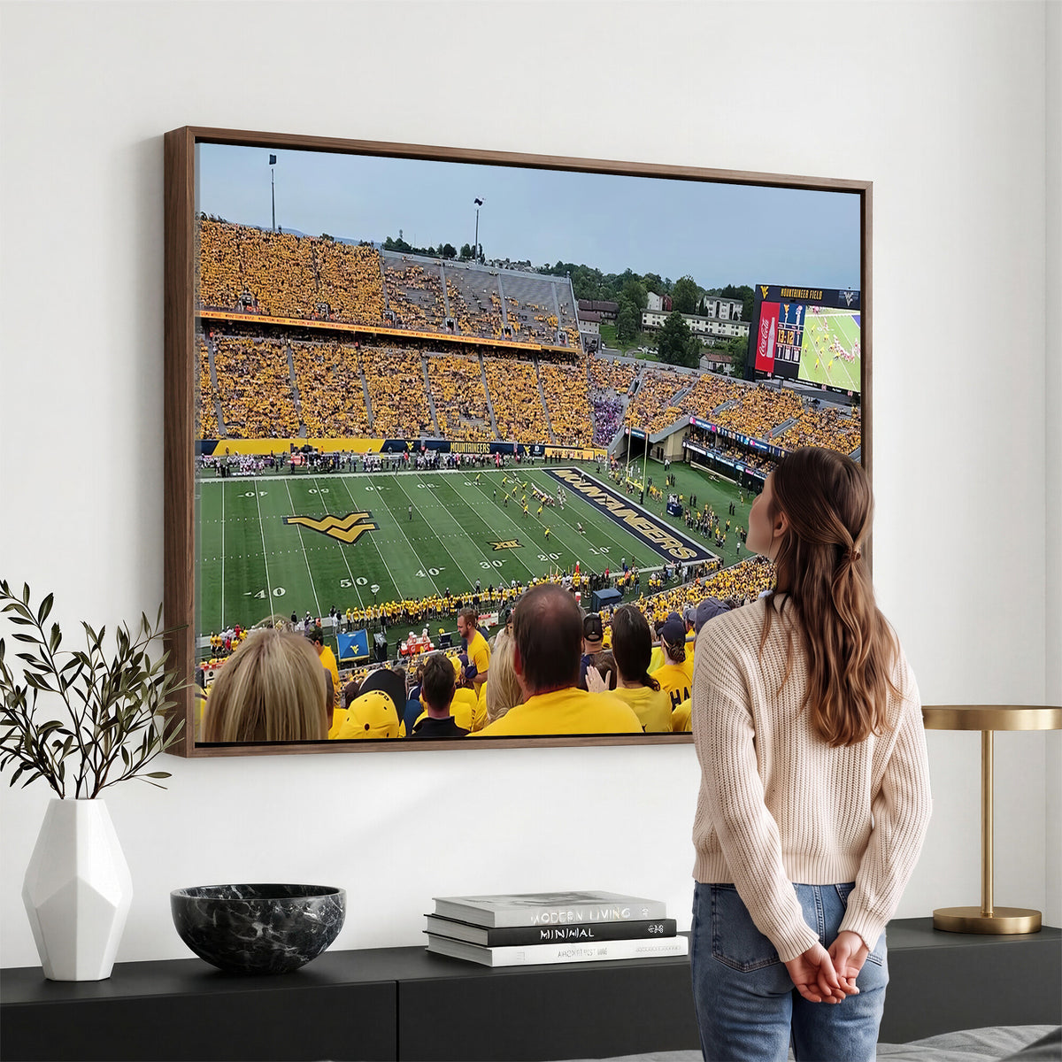 18056-MGV-CV-36X24 - Puskar Stadium Canvas Print Wall Art, Morgantown Print