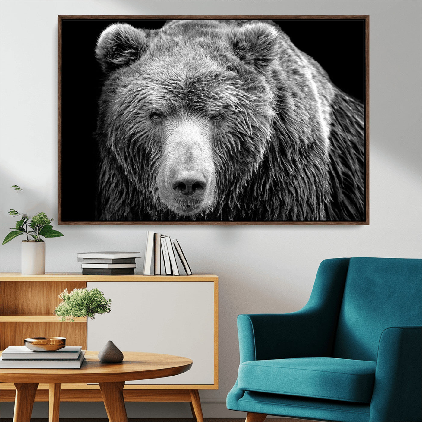 MGV-FC-36X24 - 399 Grizzly Bear Canvas Print | Ready to Hang Wall Art | Rustic Farmhouse & Cabin Decor | Wildlife