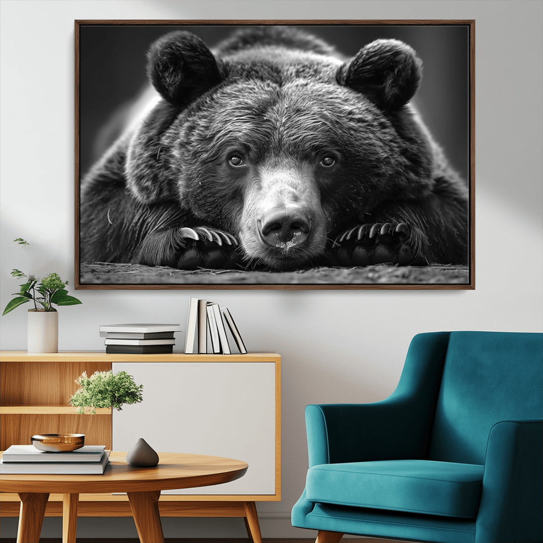 Resting Grizzly 399 Bear Canvas Print, Ready to Hang Wall Art
