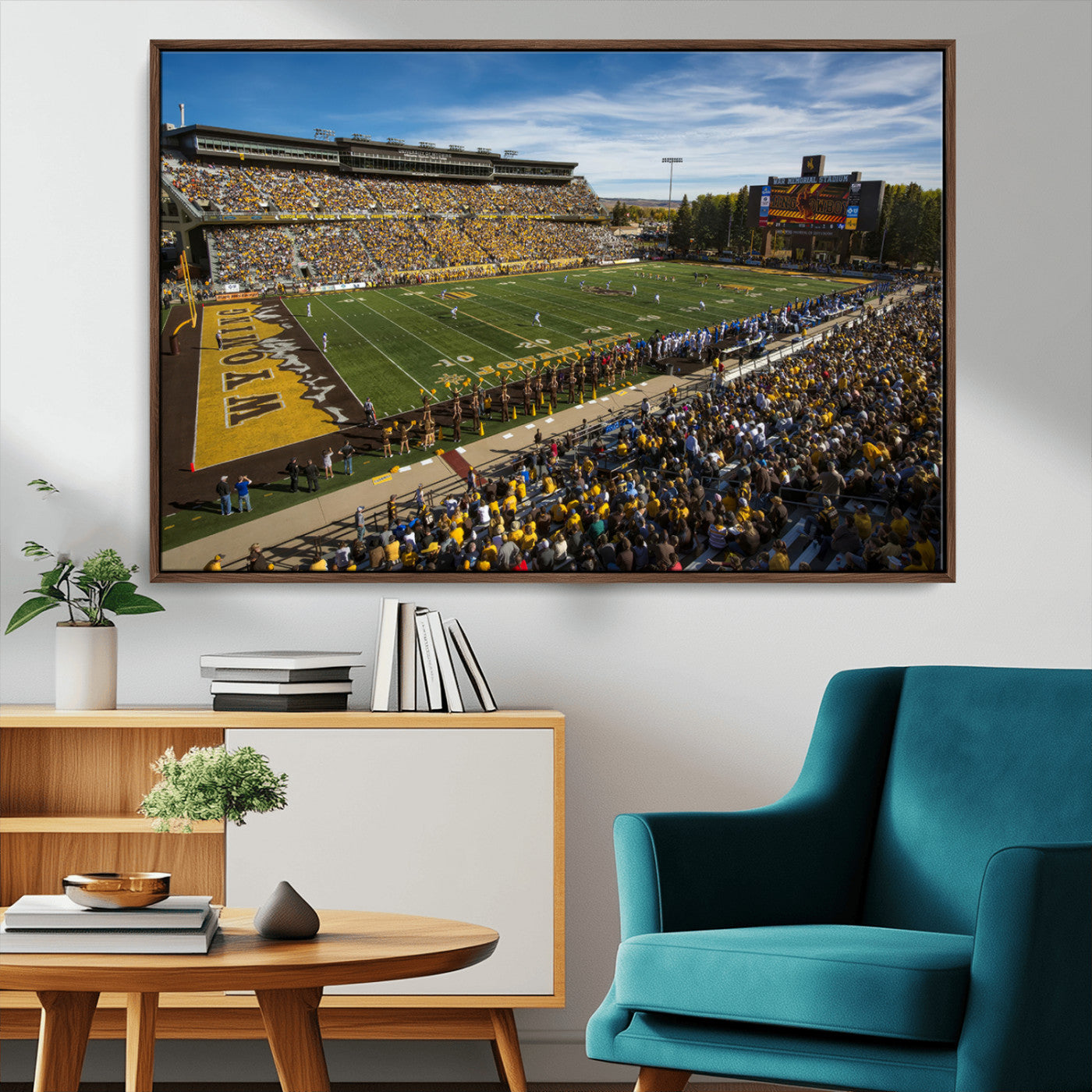 MGV-FC-36X24 - University of Wyoming Cowboys Football Team Print - Laramie Jonah Field War Memorial Stadium Wall