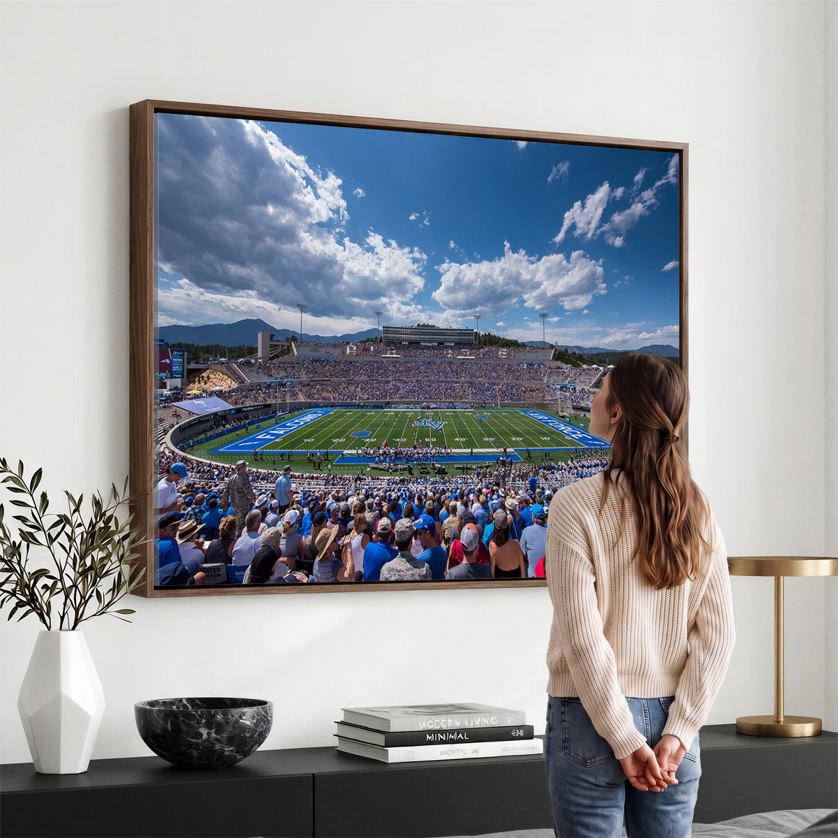 59281-MGV-CV-36X24 - Air Force Falcons Football Team Print, Colorado Springs