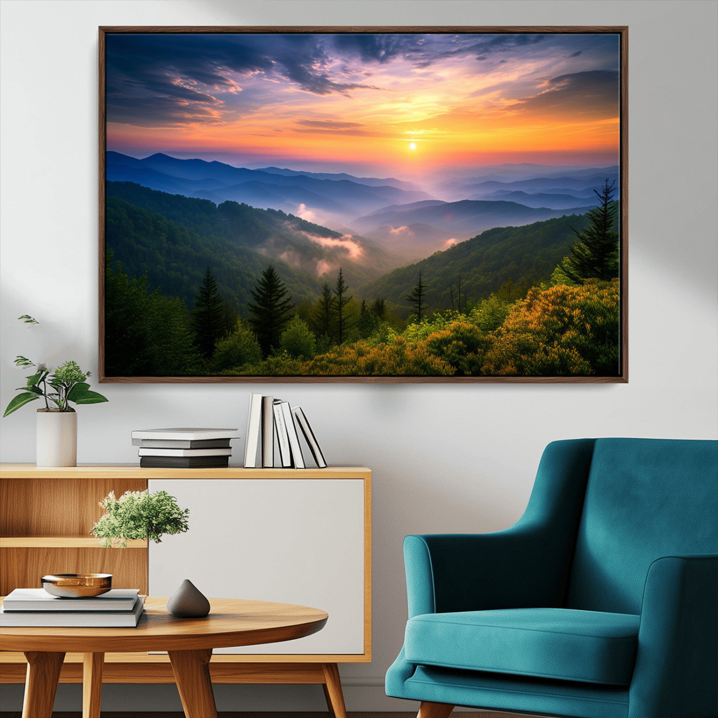 MGV-FC-36X24 - Majestic Mountain Sunrise Print | Landscape Wall Art | Canvas Print Ready to Hang | Farmhouse Wall