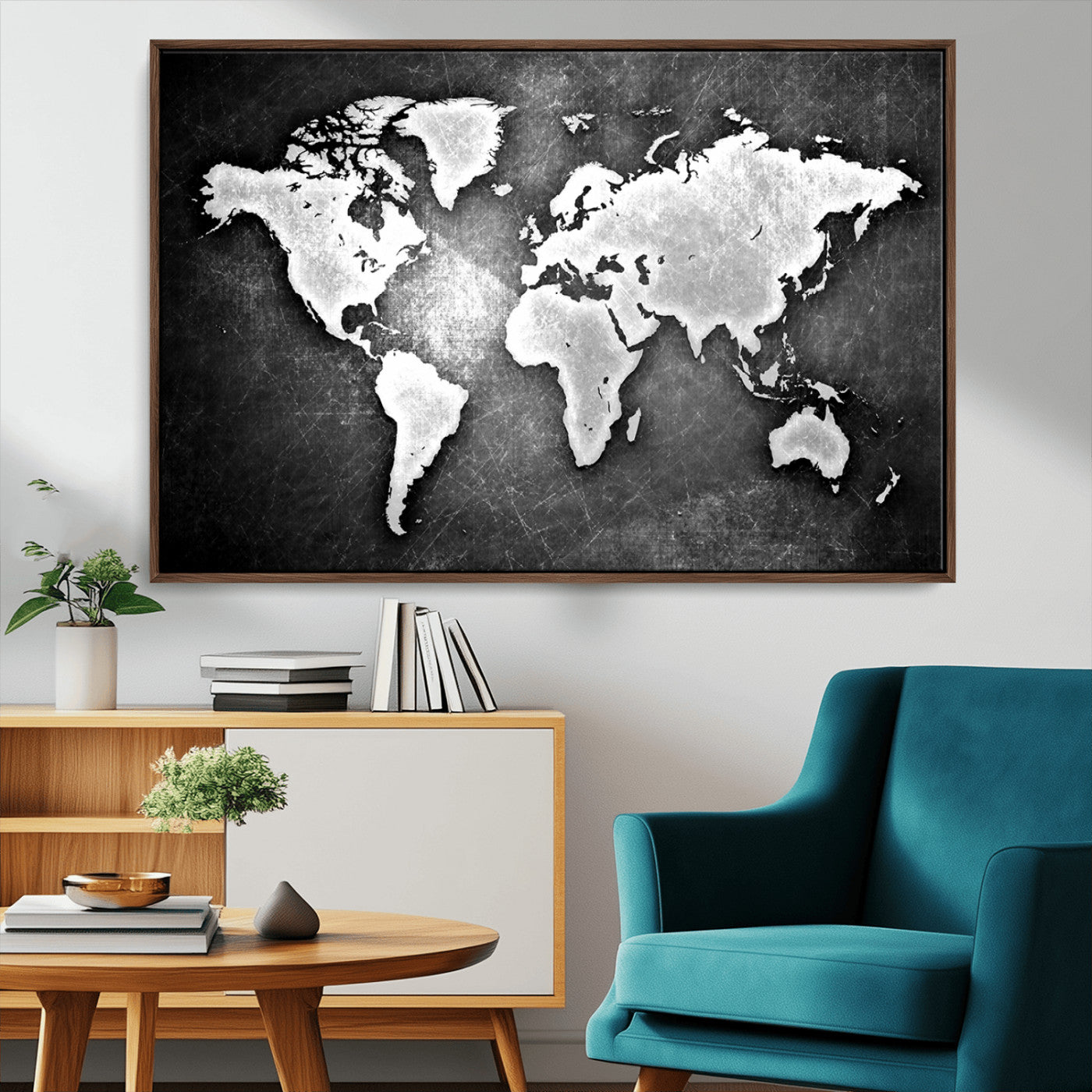 MGV-FC-36X24 - World Map Wall Art Canvas Print – Framed Wall Art for Anniversary Gift or Home Adventure Decor