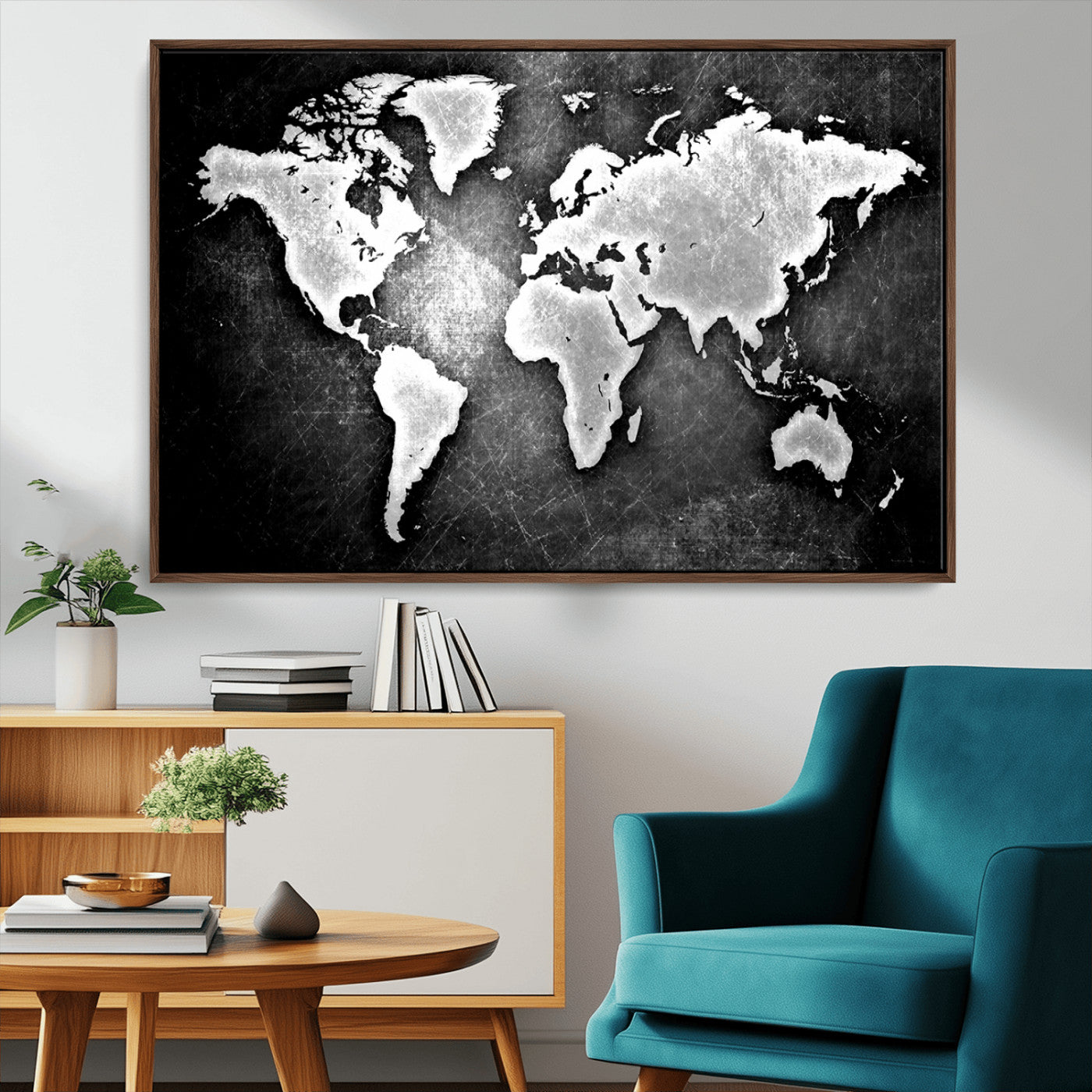 MGV-FC-36X24 - World Map Wall Art Canvas Print – Framed Wall Art for Anniversary Gift or Home Adventure Decor