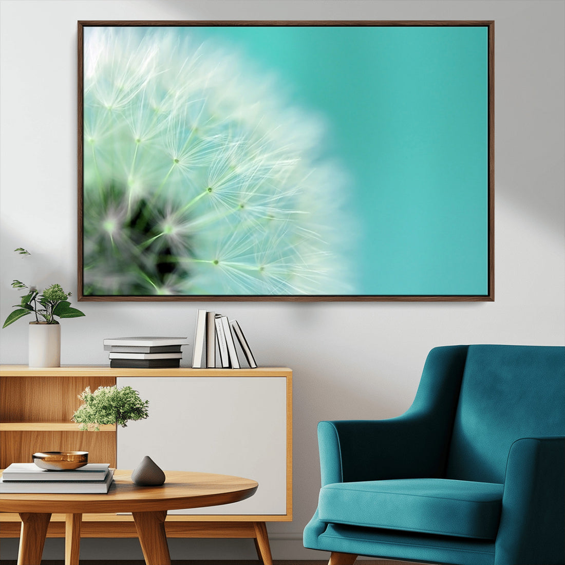 Dandelion Flower Wall Art Canvas Print, Canvas Dandelion Floral Wall Art