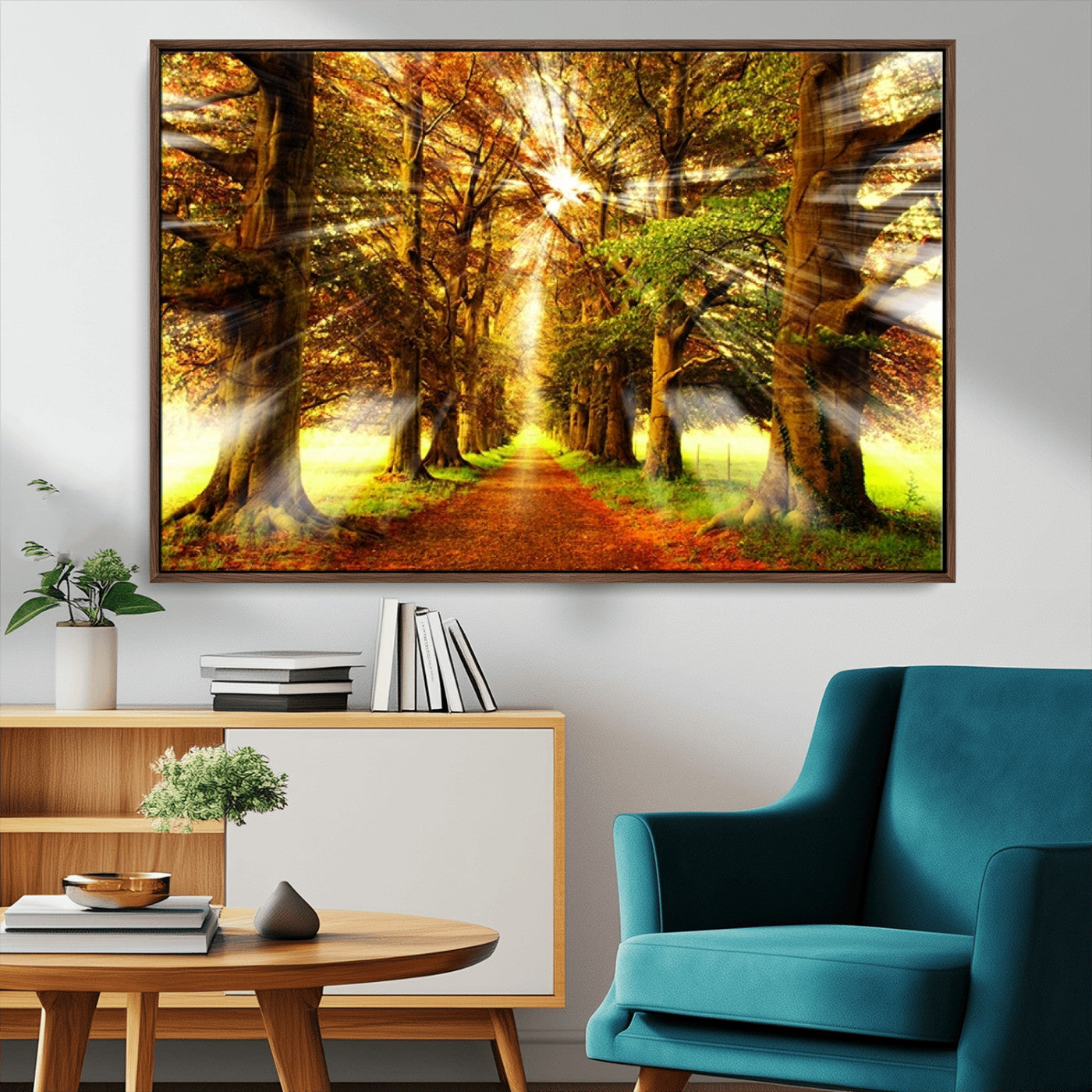 MGV-FC-36X24 - Sunshine in Forest and Trees Wall Art Canvas Print