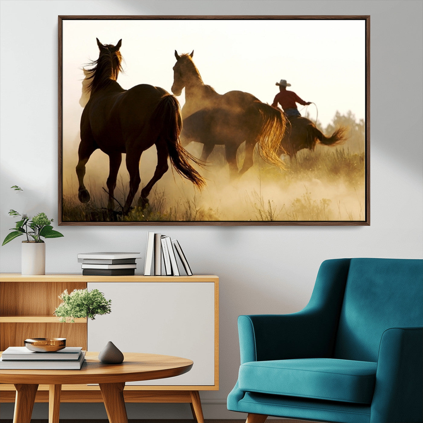MGV-FC-36X24 - Horses and Cowboys Wall Art Canvas Print