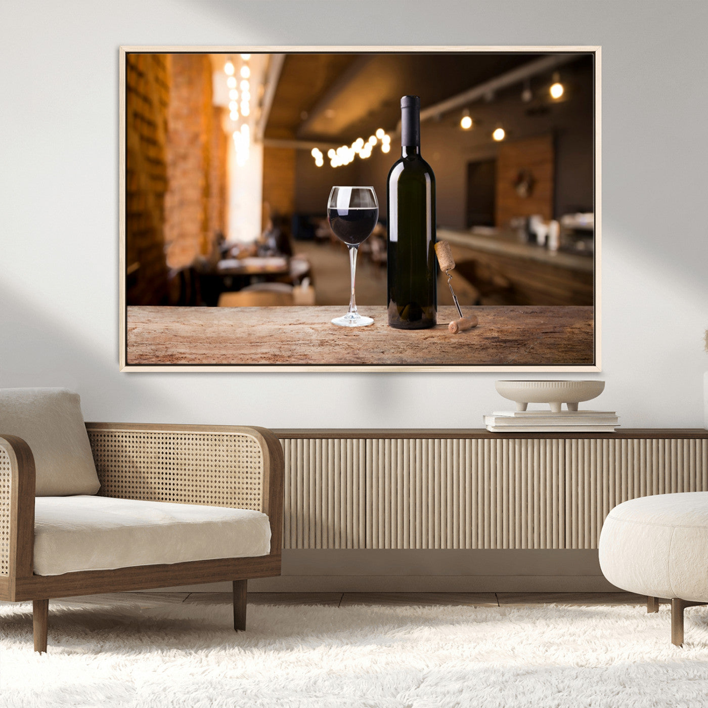 MGV-FC-36X24 - Wine and Bottle Wall Art Canvas Print