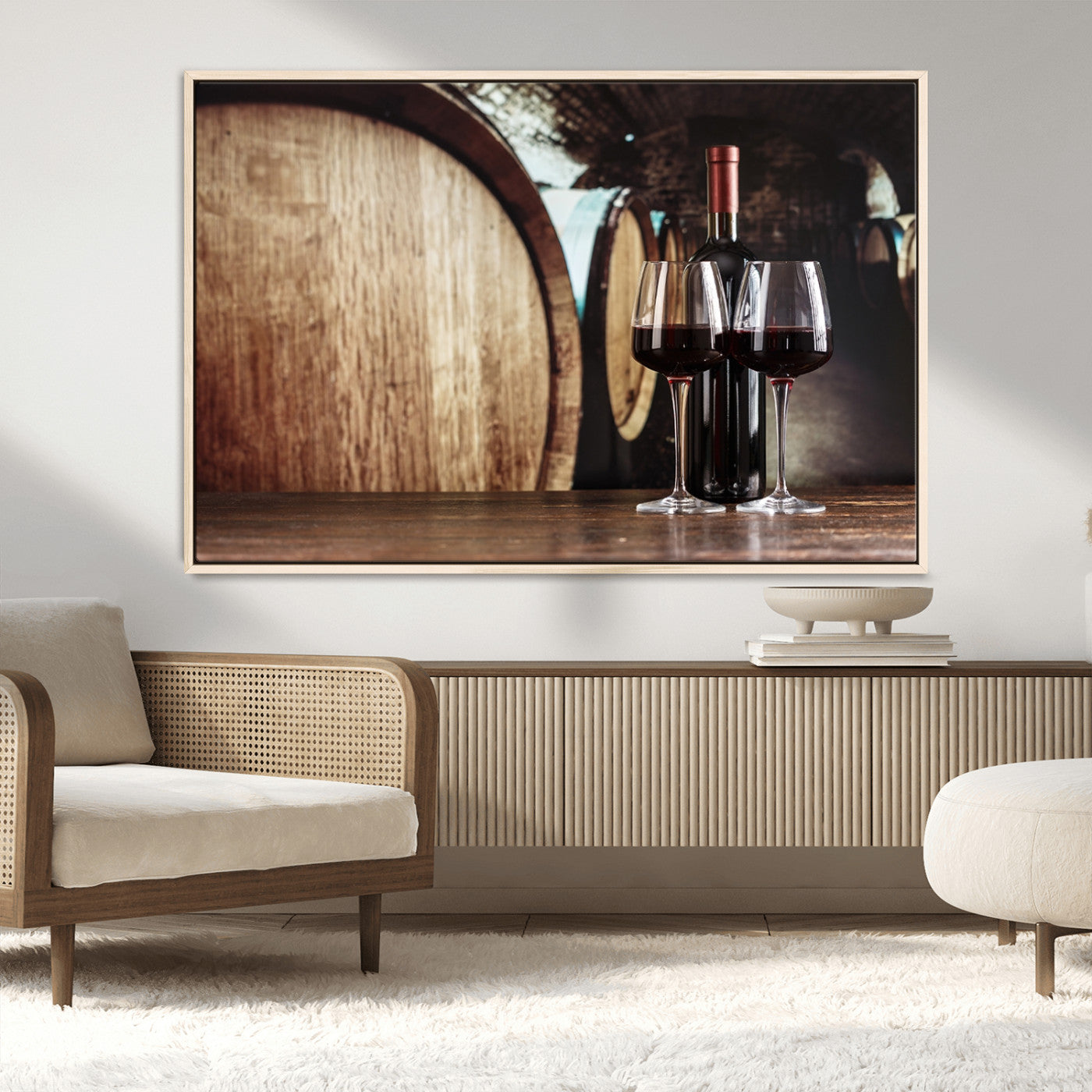 MGV-FC-36X24 - Wine and Barrel Wall Art Canvas Print