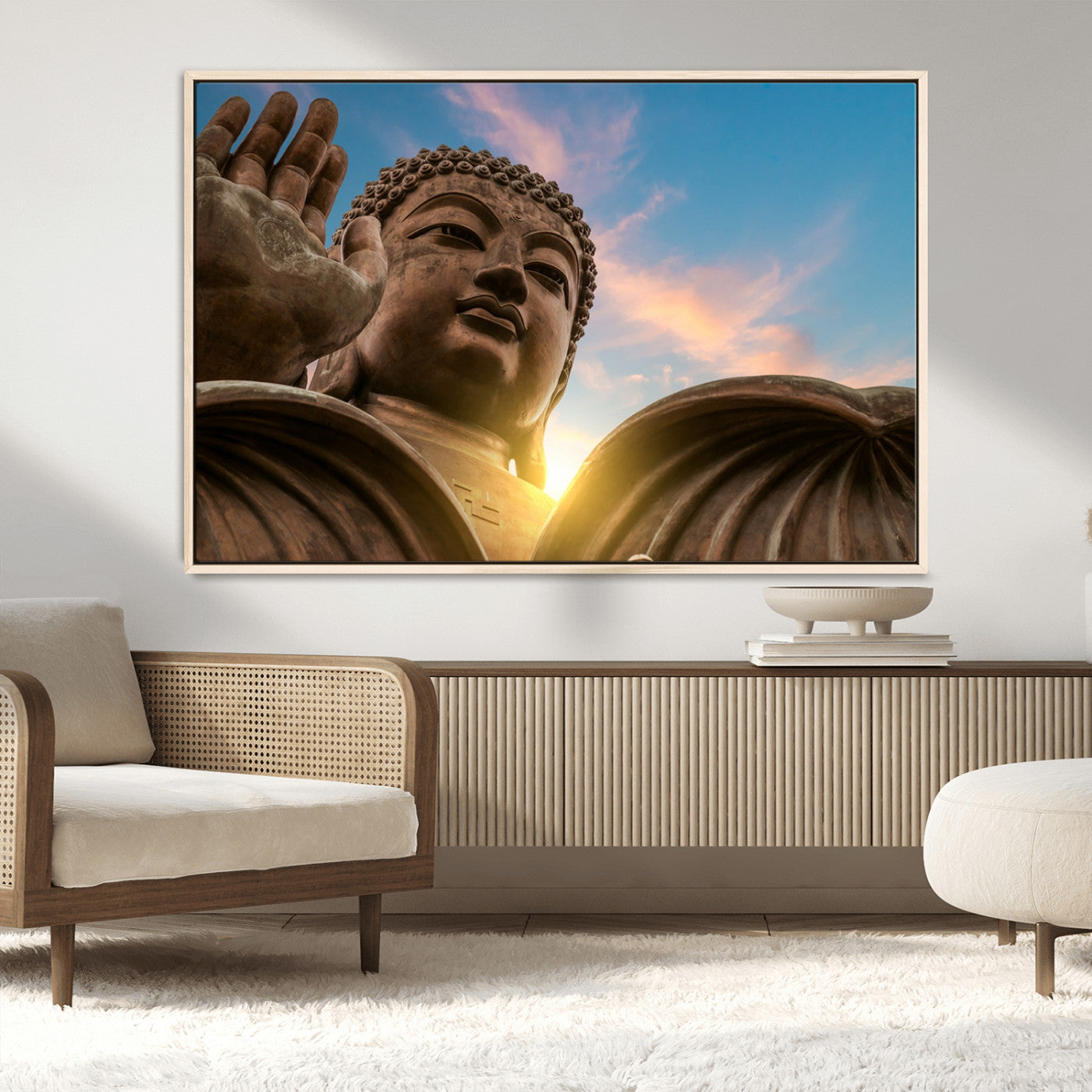 MGV-FC-36X24 - Buddha Statue and Daylight Wall Art, Buddha Statue Wall Art Canvas Print
