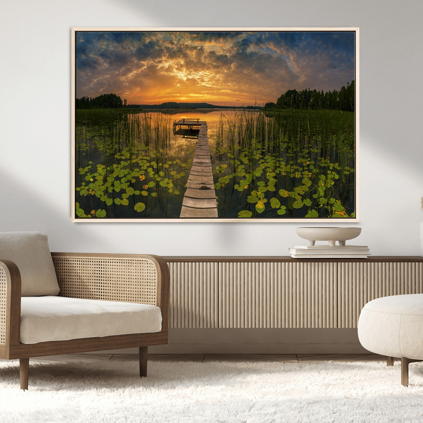 MGV-FC-36X24 - Lake and Flower Wall Art Canvas Print