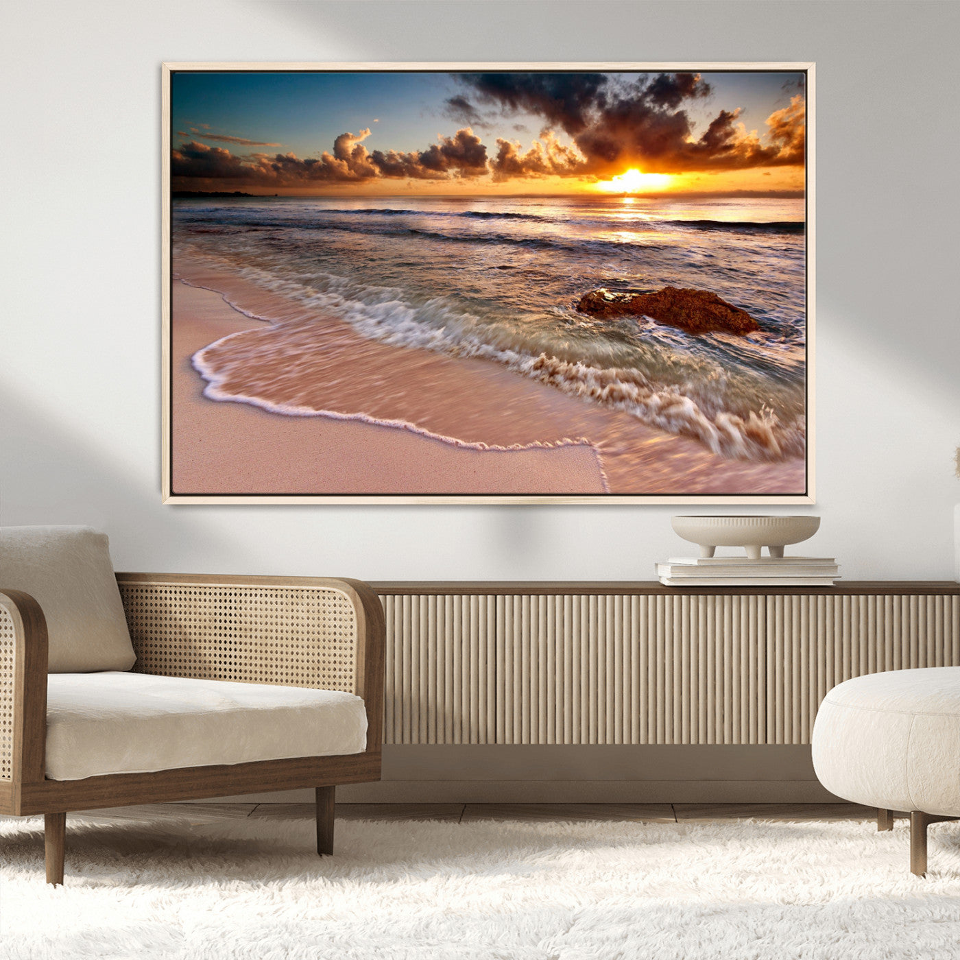 MGV-FC-36X24 - Sunset on Ocean Wall Art Canvas Print