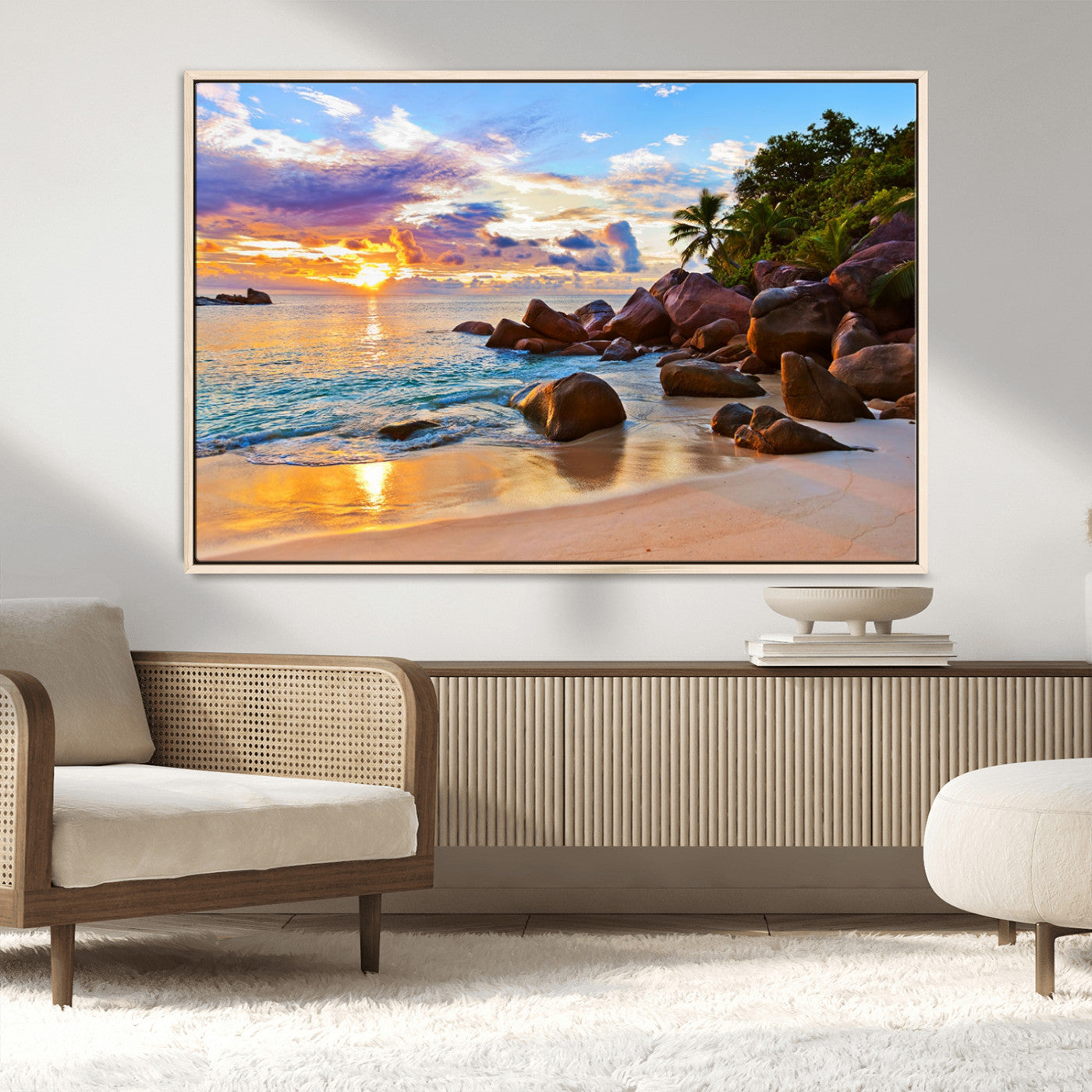 MGV-FC-36X24 - Tropical Island Beach Sunset Canvas Print