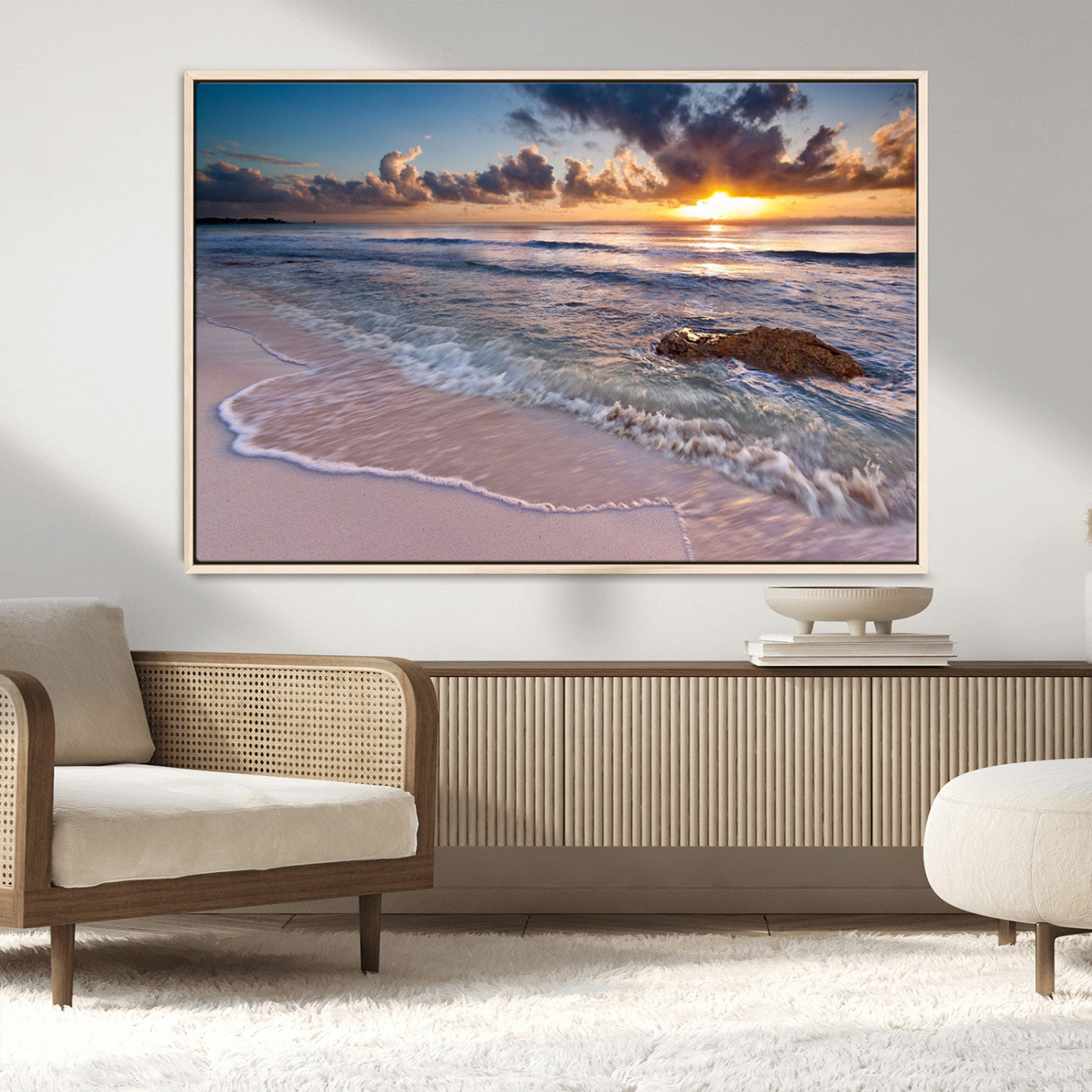 MGV-FC-36X24 - Sea Ocean Sunset Beach Wall Art Canvas Print