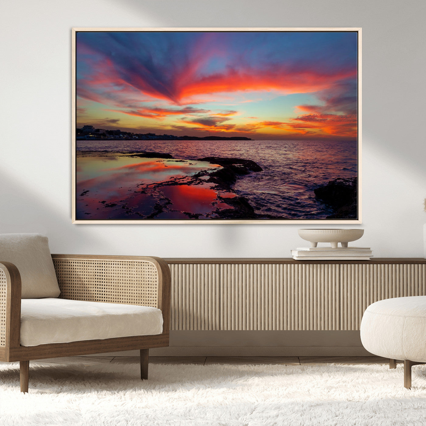 MGV-FC-36X24 - Glorious Sunset on The Beach Wall Art Canvas Print