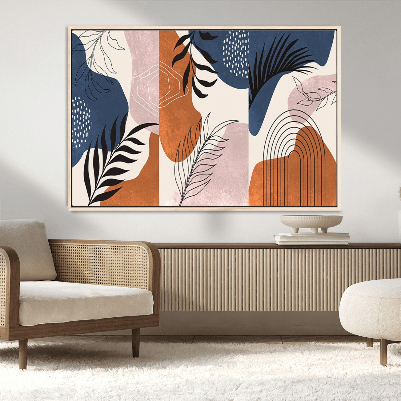 MGV-FC-36X24 - Boho Wall Art Canvas Print Set Mid-Century Prints Bohemian Wall Artwork Prints Boho Neutral,