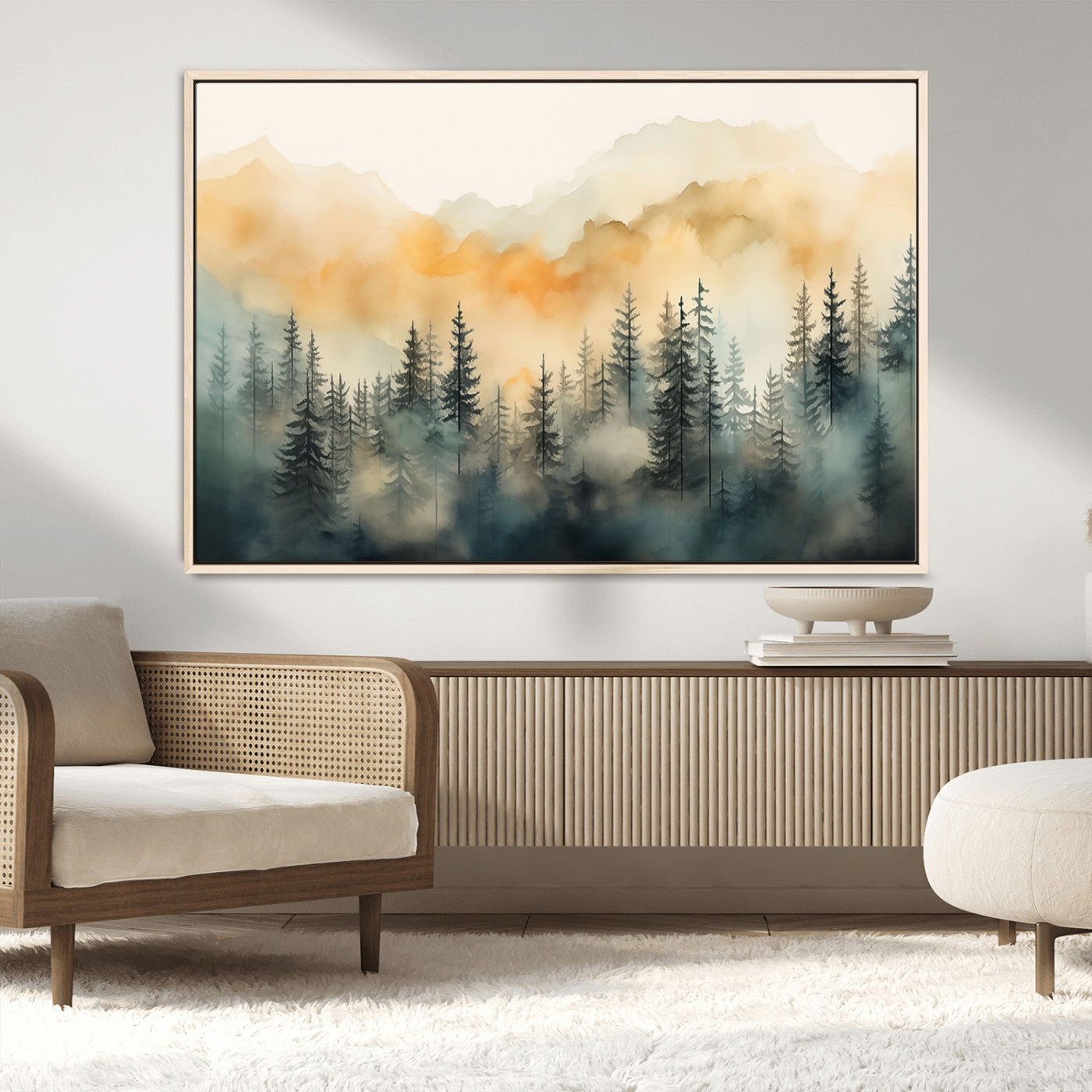34155-MGV-CV-36X24-Abstract Forest Print - Mountain Wall Art | Autumn Landscape Canvas Print for Living Room, Bedroom, or Office | Large Wall Art Decor