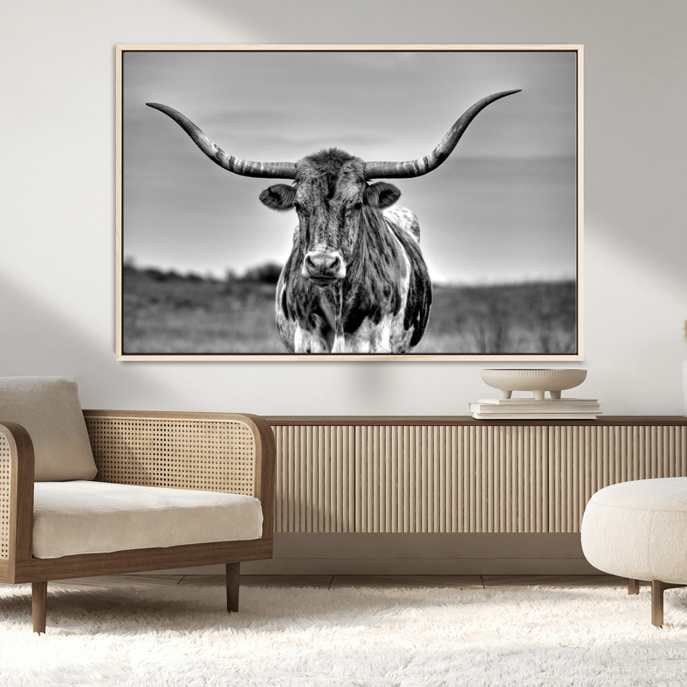 MGV-FC-36X24 - Texas Longhorn Cpw Wall Art, Texas Longhorn Canvas, Cattle Canvas Print