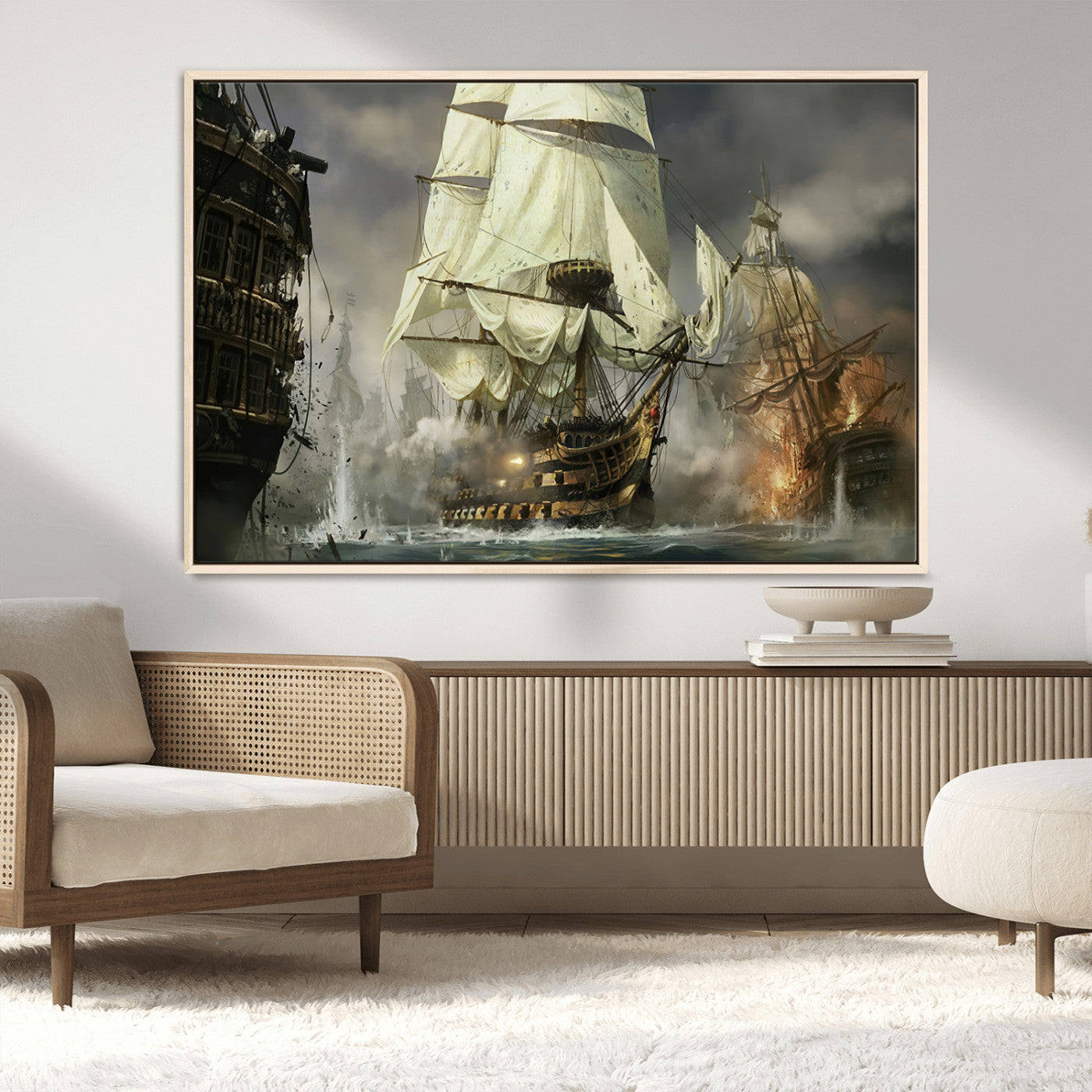 MGV-FC-36X24 - Pirate Ship War Wall Art Canvas Print