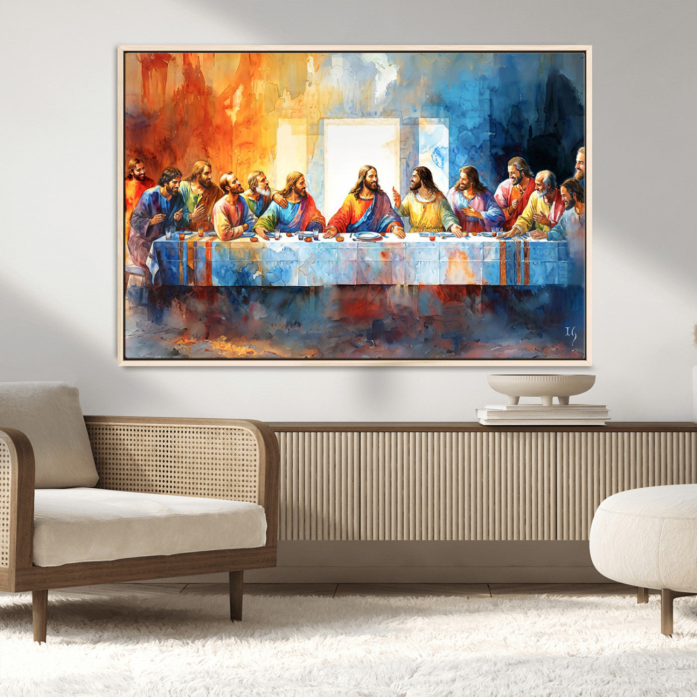 MGV-FC-36X24 - Abstract Waterolor The Last Supper Wall Art
