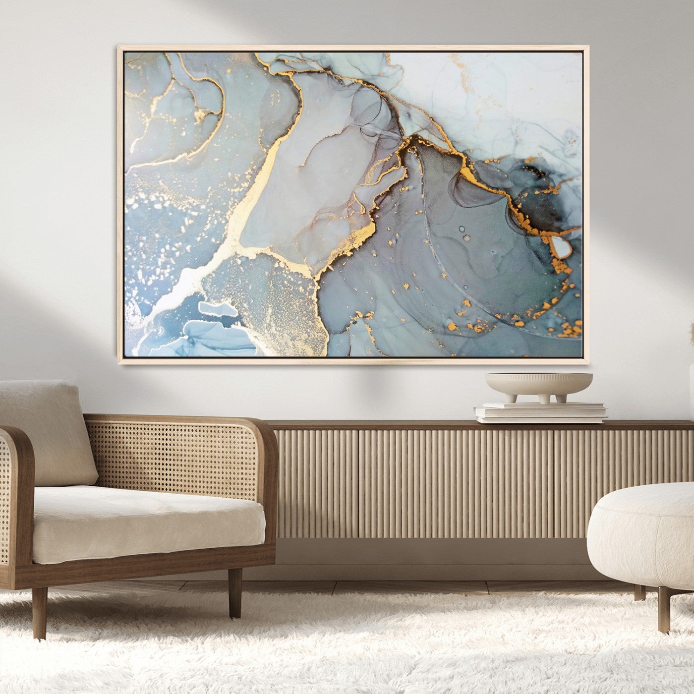 -Large Abstract Marble Wall Art Canvas Print for Living Room and Farmhouse Decor