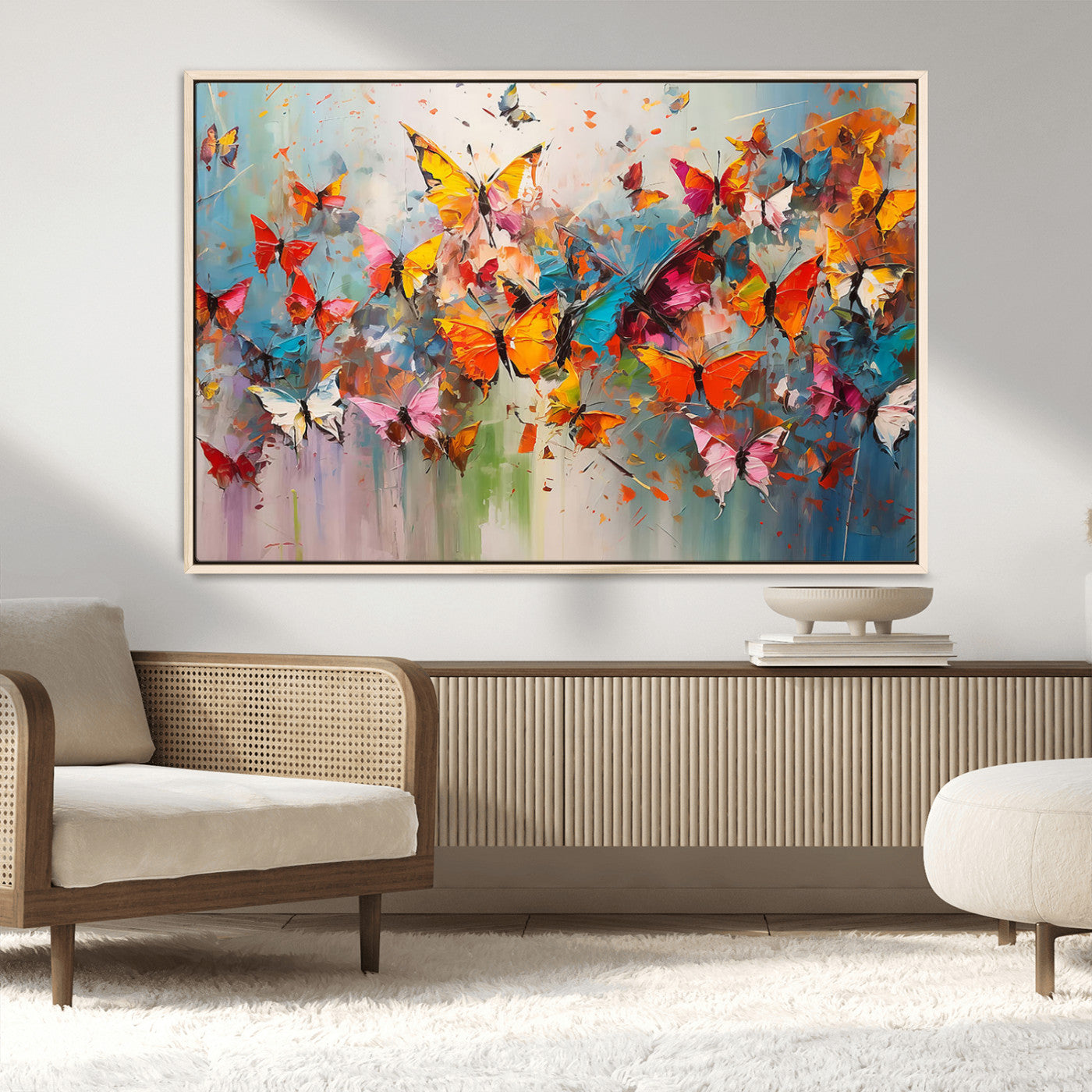 -Abstract Butterfly Wall Art Canvas Print