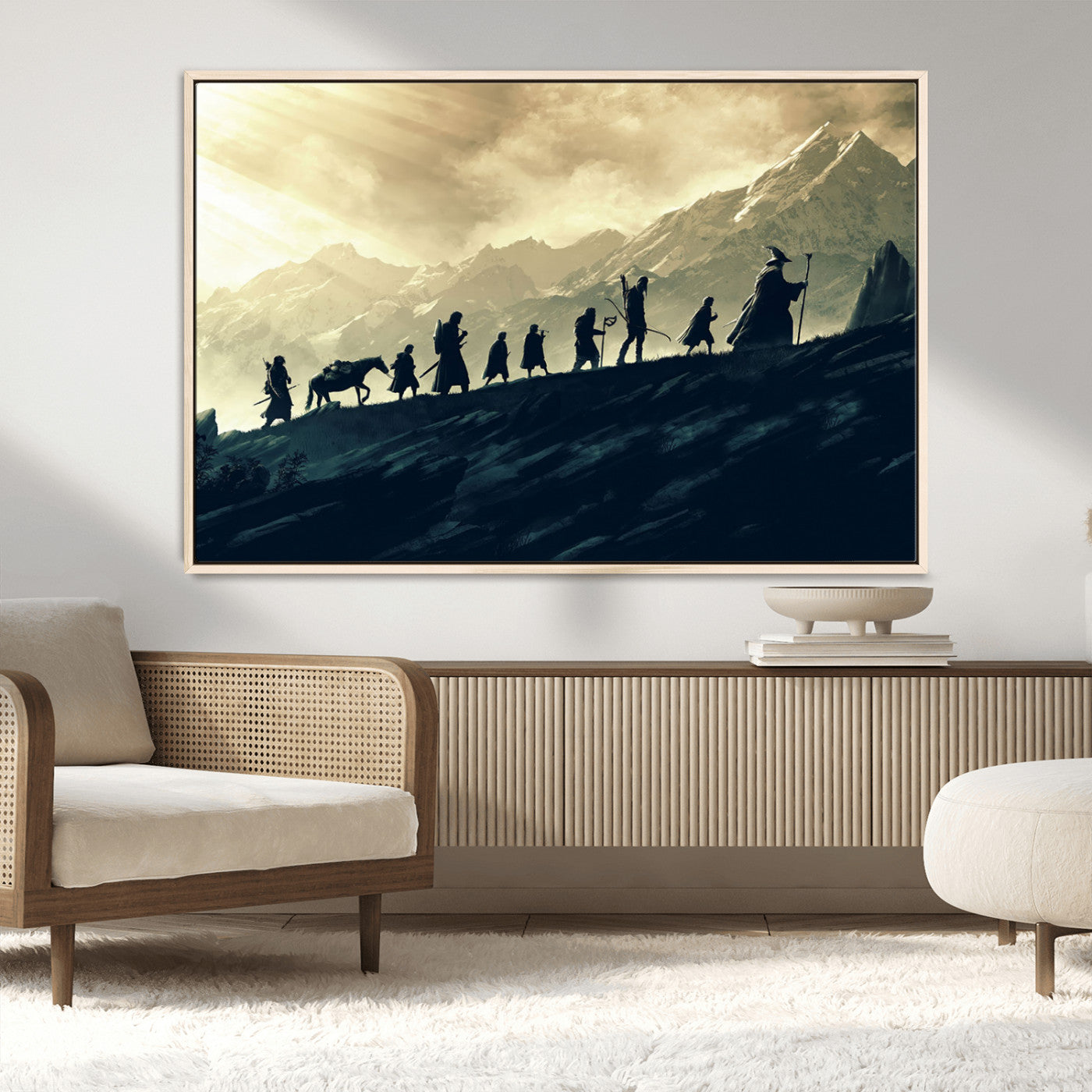 41574-MGV-CV-36X24-Lord of the Rings Silhouette Wall Art Capturing the Epic Quest Through Middle-Earth - The