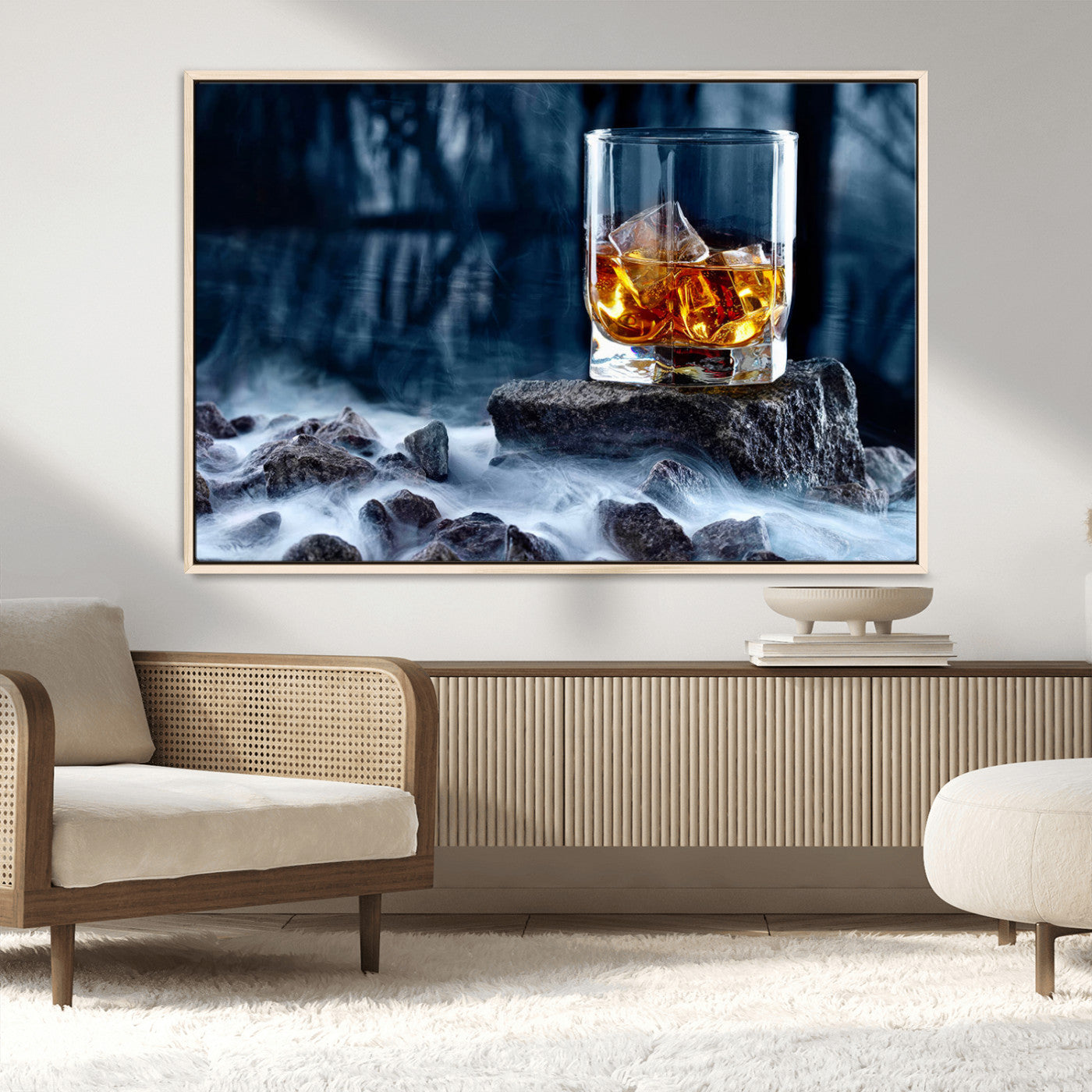 MGV-FC-36X24 - Whiskey Ice Wall Art Canvas Print