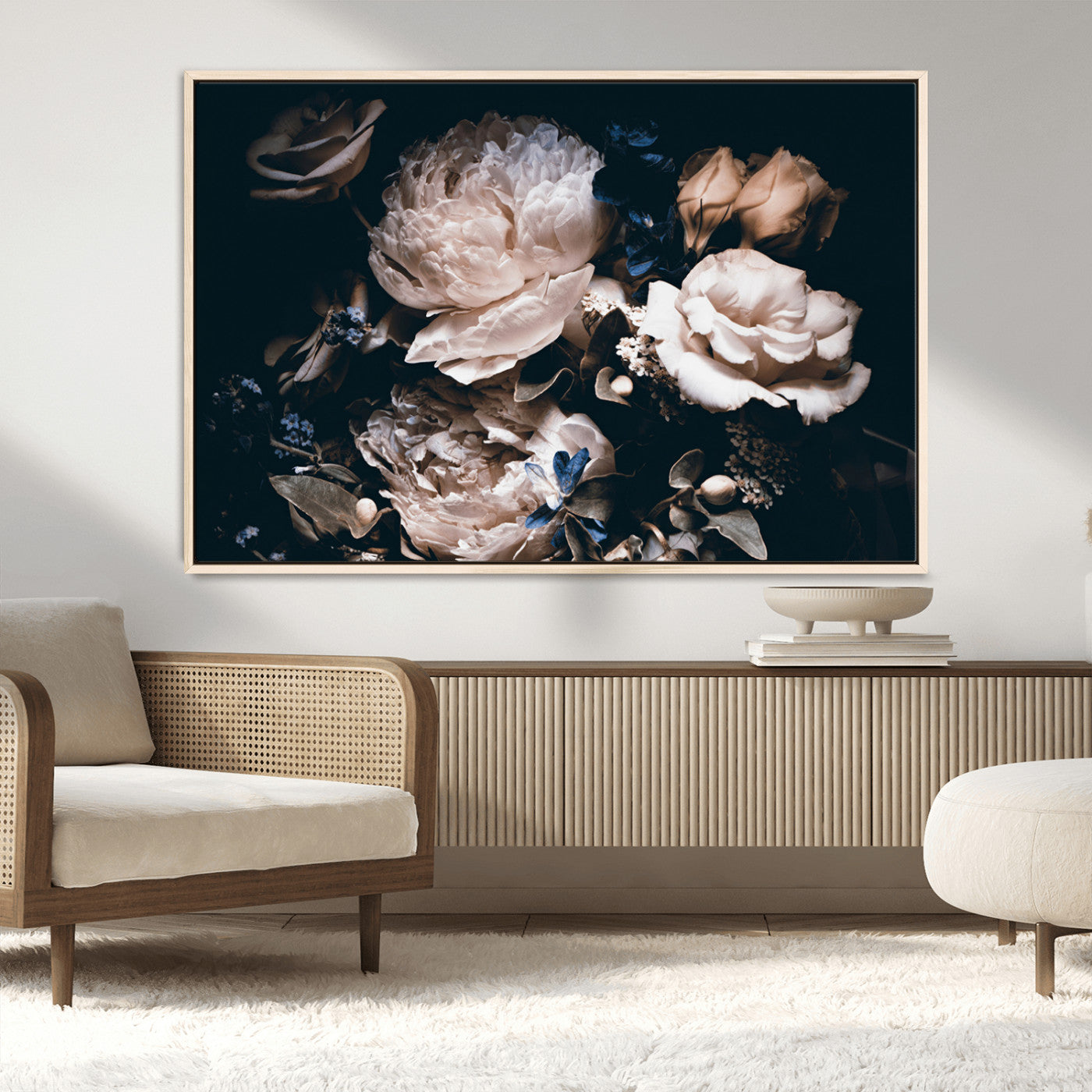 MGV-FC-36X24 - Pink Peonies Flowers Large Canvas Art Print