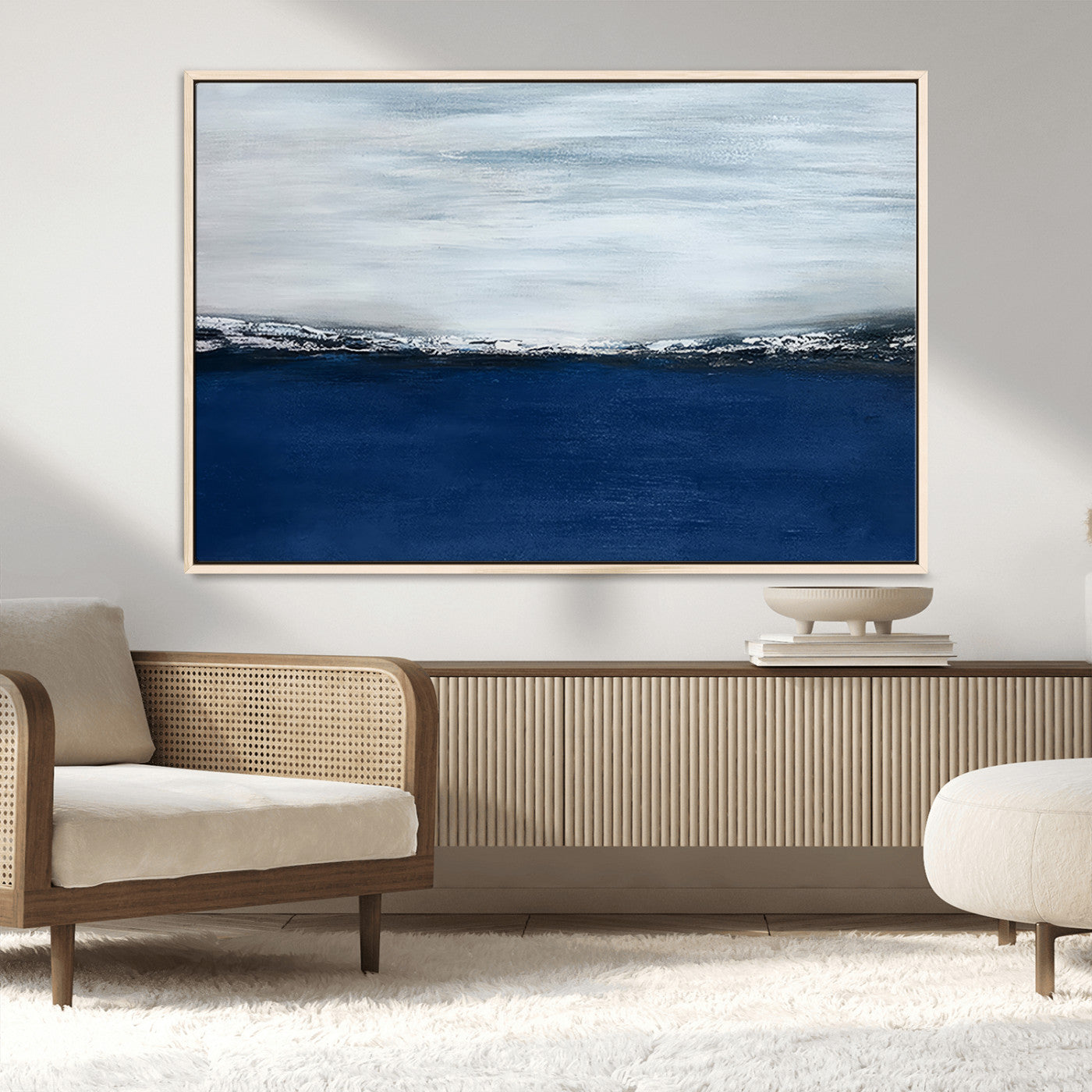 MGV-FC-36X24 - Navy Blue Abstract Wall Art Canvas Print