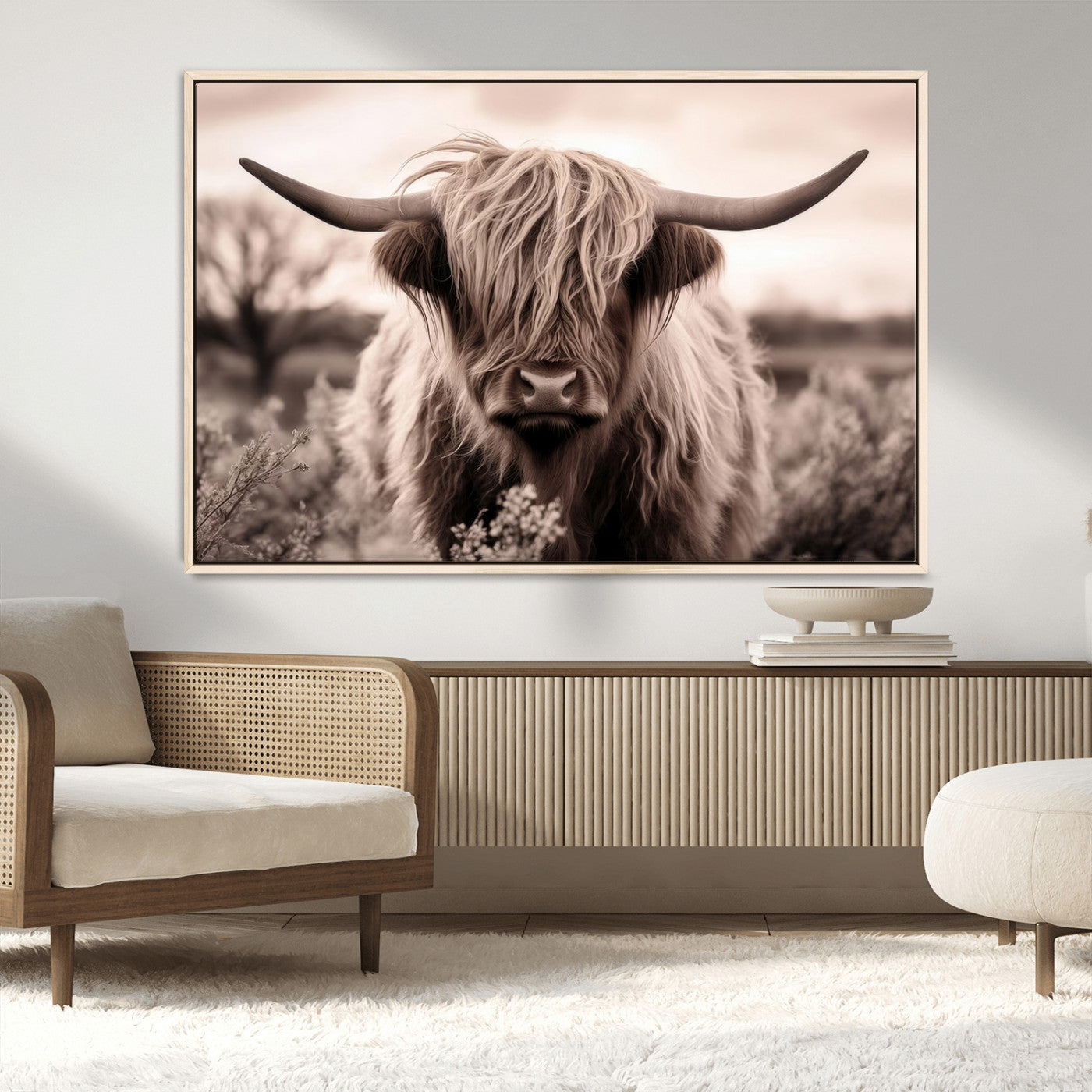 MGV-FC-36X24 - Scottish Cow Longhorn Wall Art Canvas Print