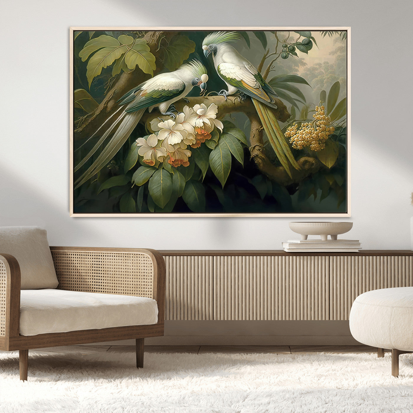 -Tropical Paradise Print Wall Art Stunning Artwork of a Parrot in a Lush Forest with Beautiful