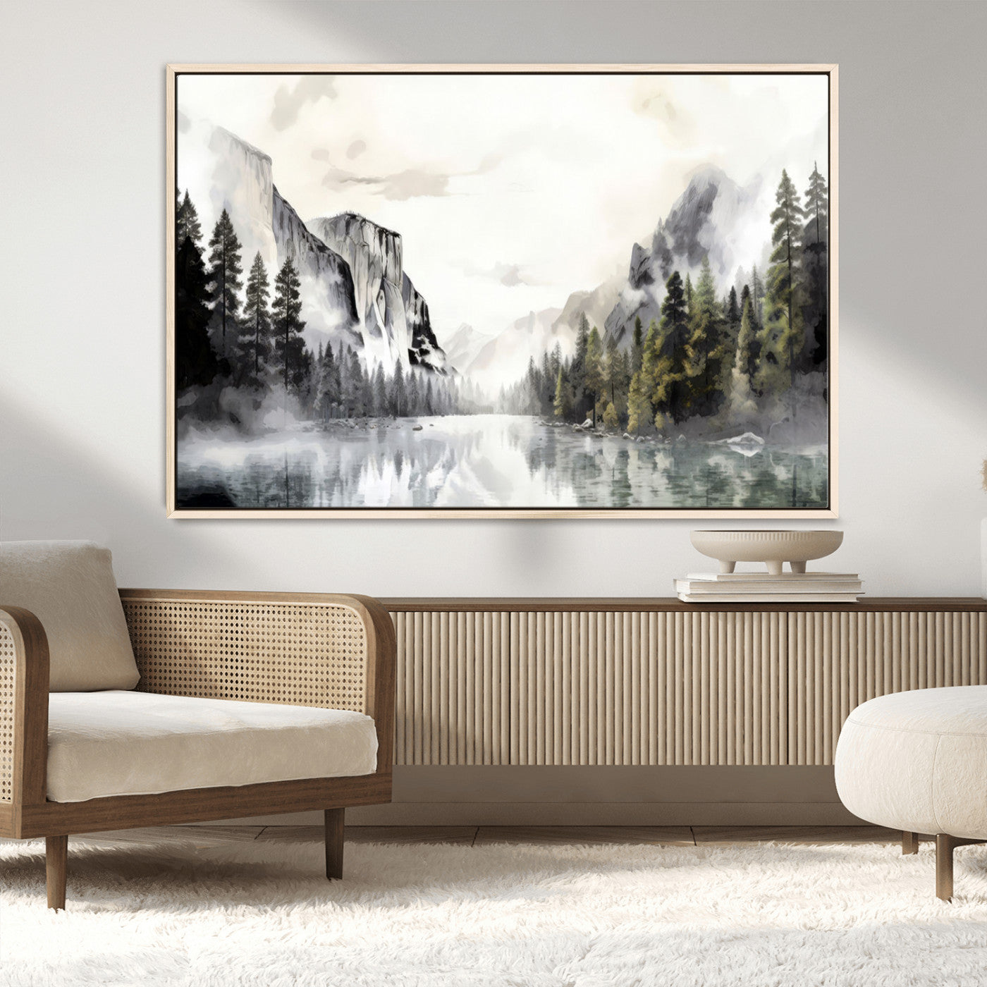MGV-FC-36X24 - Yosemite Valley Wall Art Canvas Print – Framed and Ready to Hang – Majestic Nature Landscape Décor