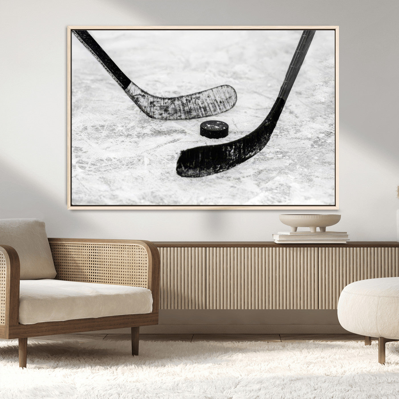 MGV-FC-36X24 - Winter Ice Hockey Sport Canvas Wall Art Print - Hockey Wall Art Print