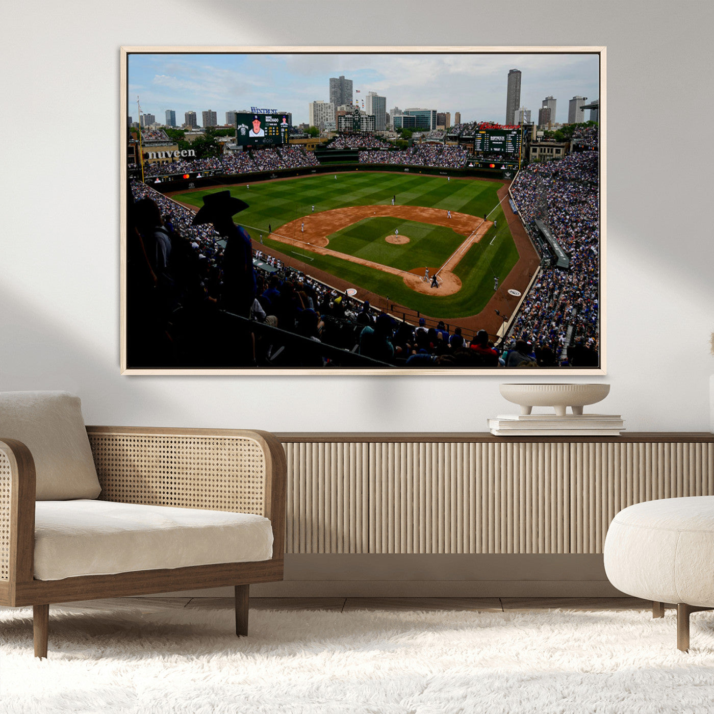MGV-FC-36X24 - Chicago Cubs Baseball Team Print - Wrigley Field Stadium Wall Art Canvas Print