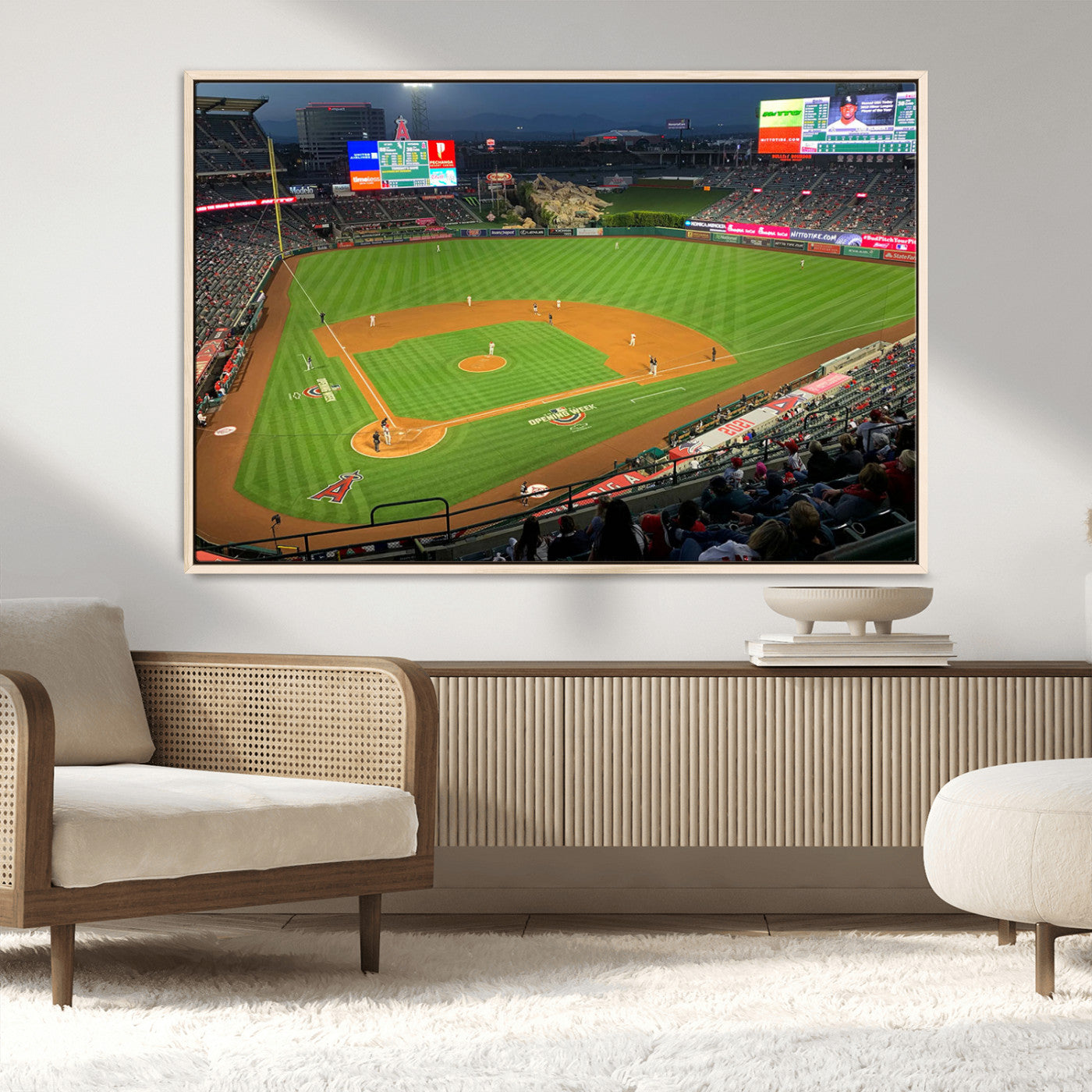 MGV-FC-36X24 - Angel Stadium Aerial View – Los Angeles Angels Baseball Canvas Print, Framed, Ready to Hang